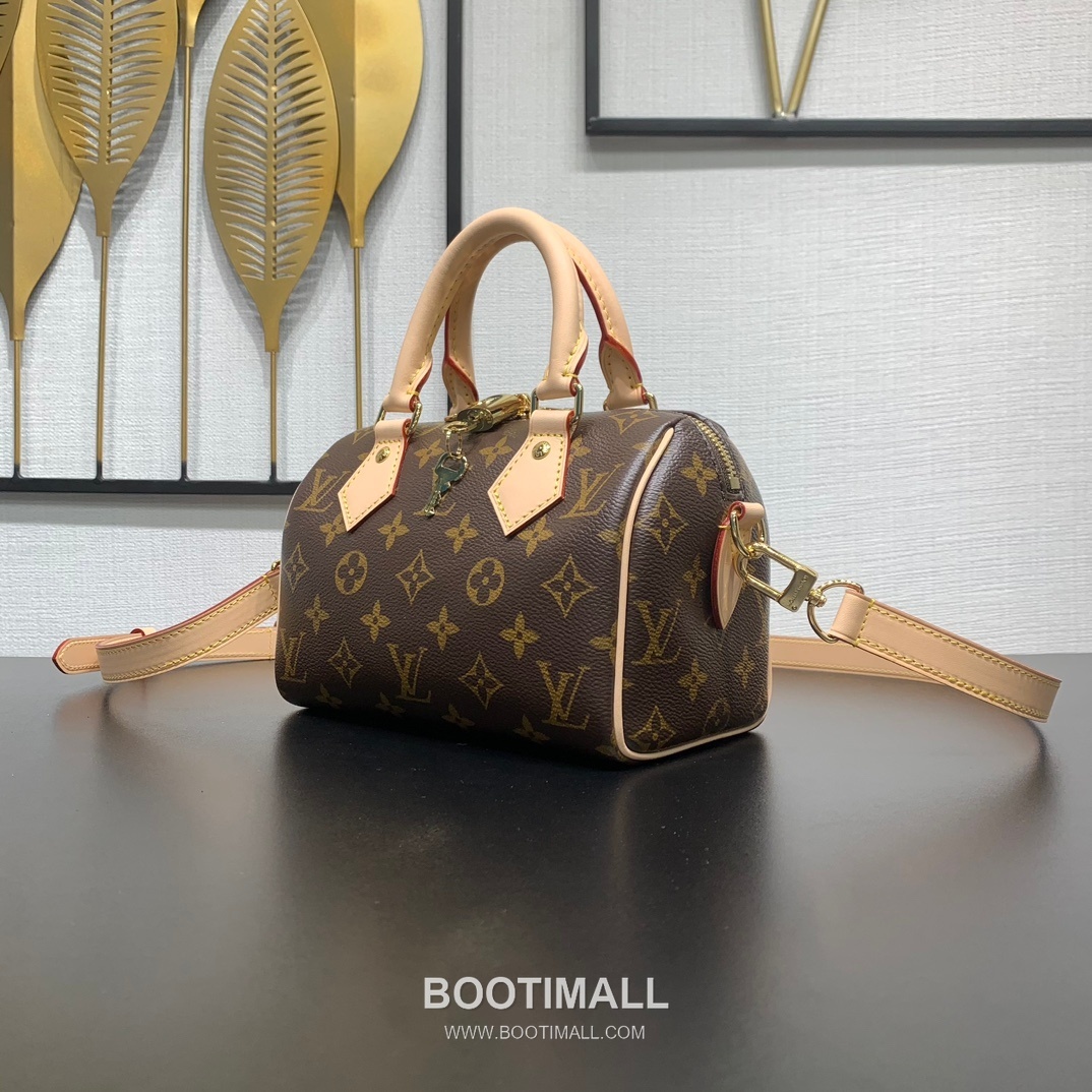 루이비통 스피디 반둘리에 20 모노그램 캔버스 레더 트리밍 브라운 더플백 Louis Vuitton Speedy Bandouliere 20 Monogram Canvas Leather Trim Brown Duffle Bag M46235 20.5cm 3