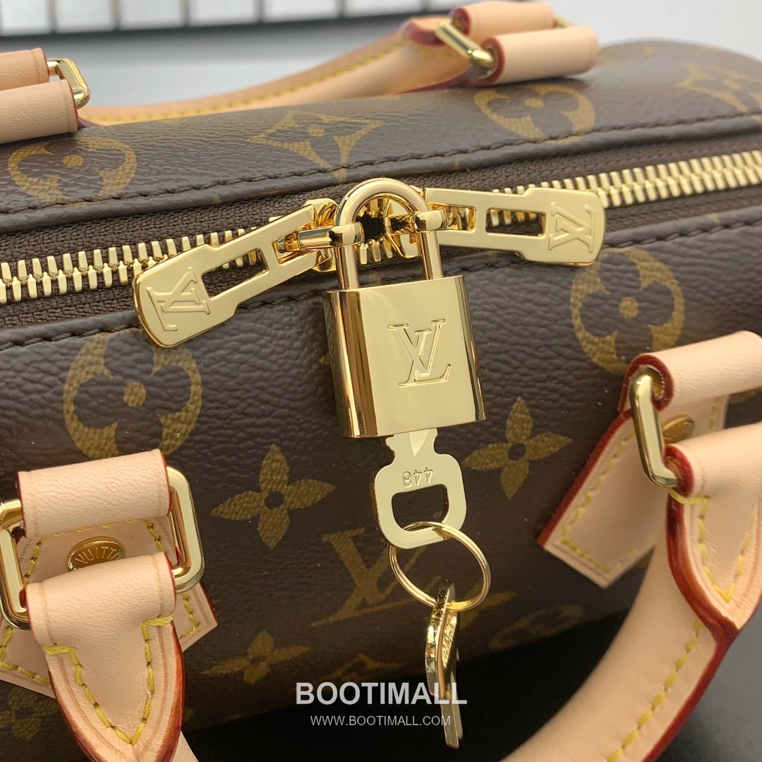 루이비통 스피디 반둘리에 20 모노그램 캔버스 레더 트리밍 브라운 더플백 Louis Vuitton Speedy Bandouliere 20 Monogram Canvas Leather Trim Brown Duffle Bag M46235 20.5cm 6