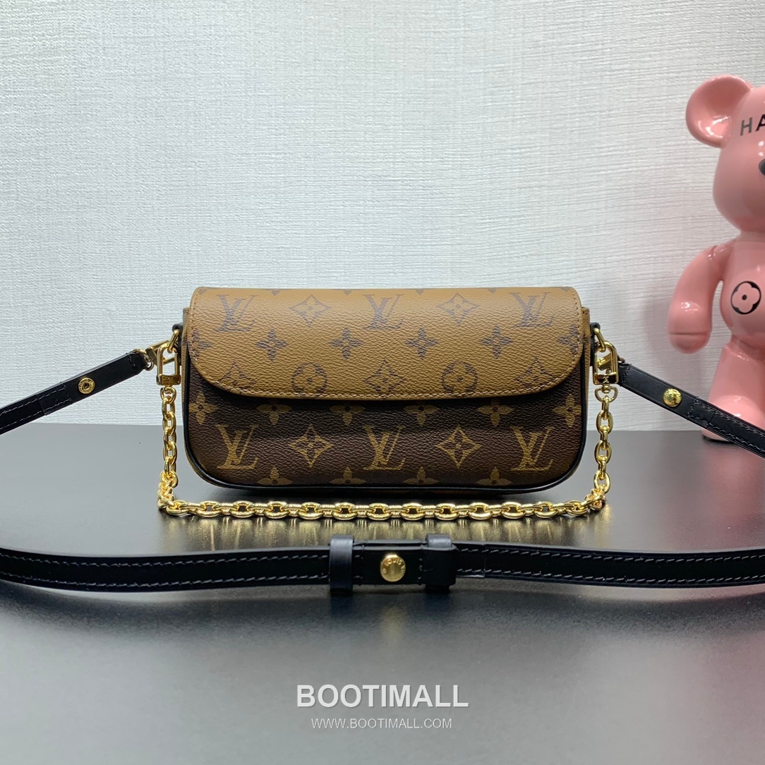 루이비통 월렛 온 체인 아이비 모노그램 리버스 캔버스 체인 브라운 숄더백 Louis Vuitton Wallet On Chain Ivy Monogram Reverse Canvas Chain Brown Shoulder Bag M26587 23.5cm 1
