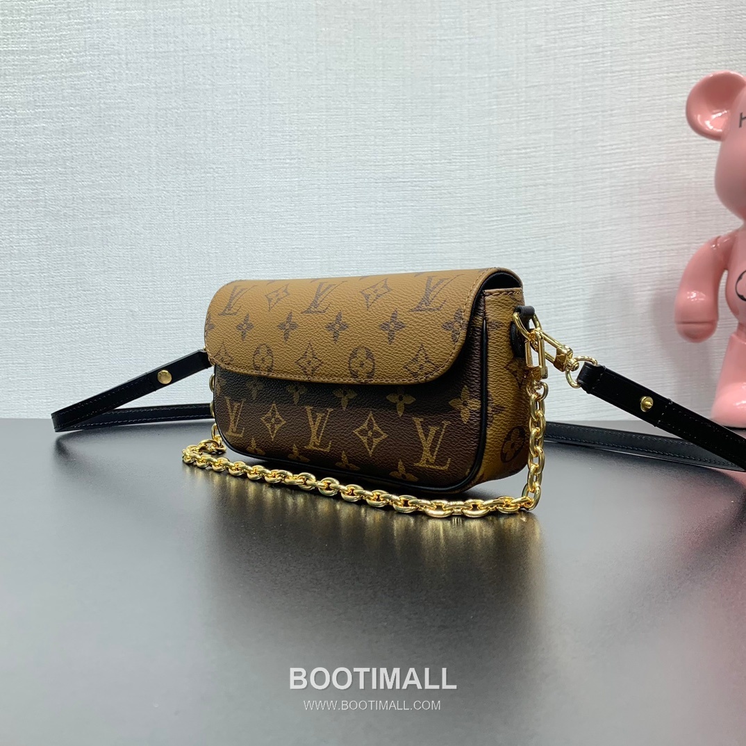 루이비통 월렛 온 체인 아이비 모노그램 리버스 캔버스 체인 브라운 숄더백 Louis Vuitton Wallet On Chain Ivy Monogram Reverse Canvas Chain Brown Shoulder Bag M26587 23.5cm 2
