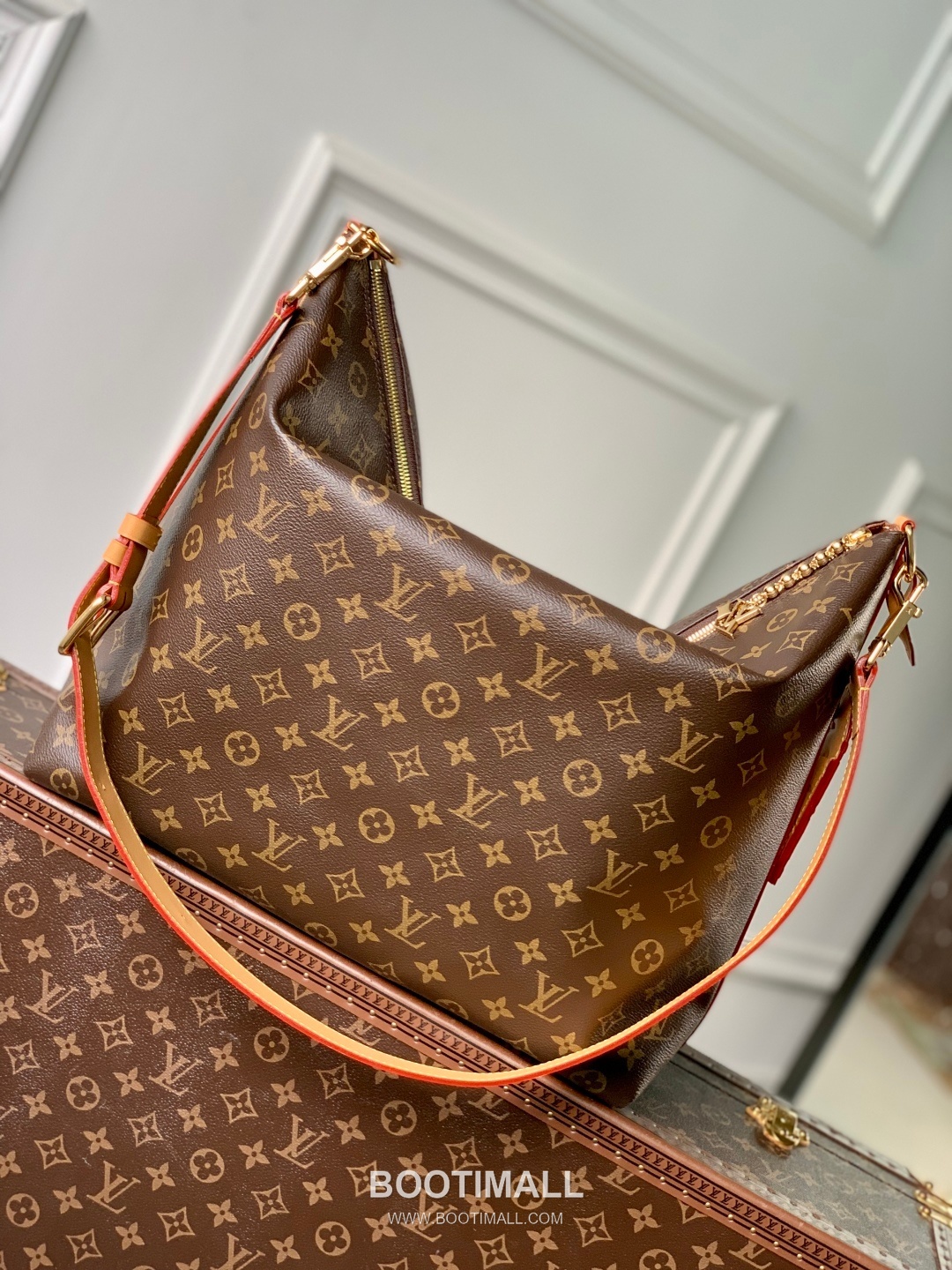 루이비통 바가본드 호보 모노그램 캔버스 레더 트리밍 체인 디테일 브라운 숄더백 Louis Vuitton Vagabond Hobo Monogram Canvas Leather Trim Chain Detail Brown Shoulder Bag M14018 38cm 3