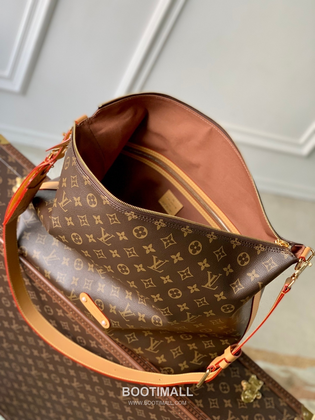 루이비통 바가본드 호보 모노그램 캔버스 레더 트리밍 체인 디테일 브라운 숄더백 Louis Vuitton Vagabond Hobo Monogram Canvas Leather Trim Chain Detail Brown Shoulder Bag M14018 38cm 9