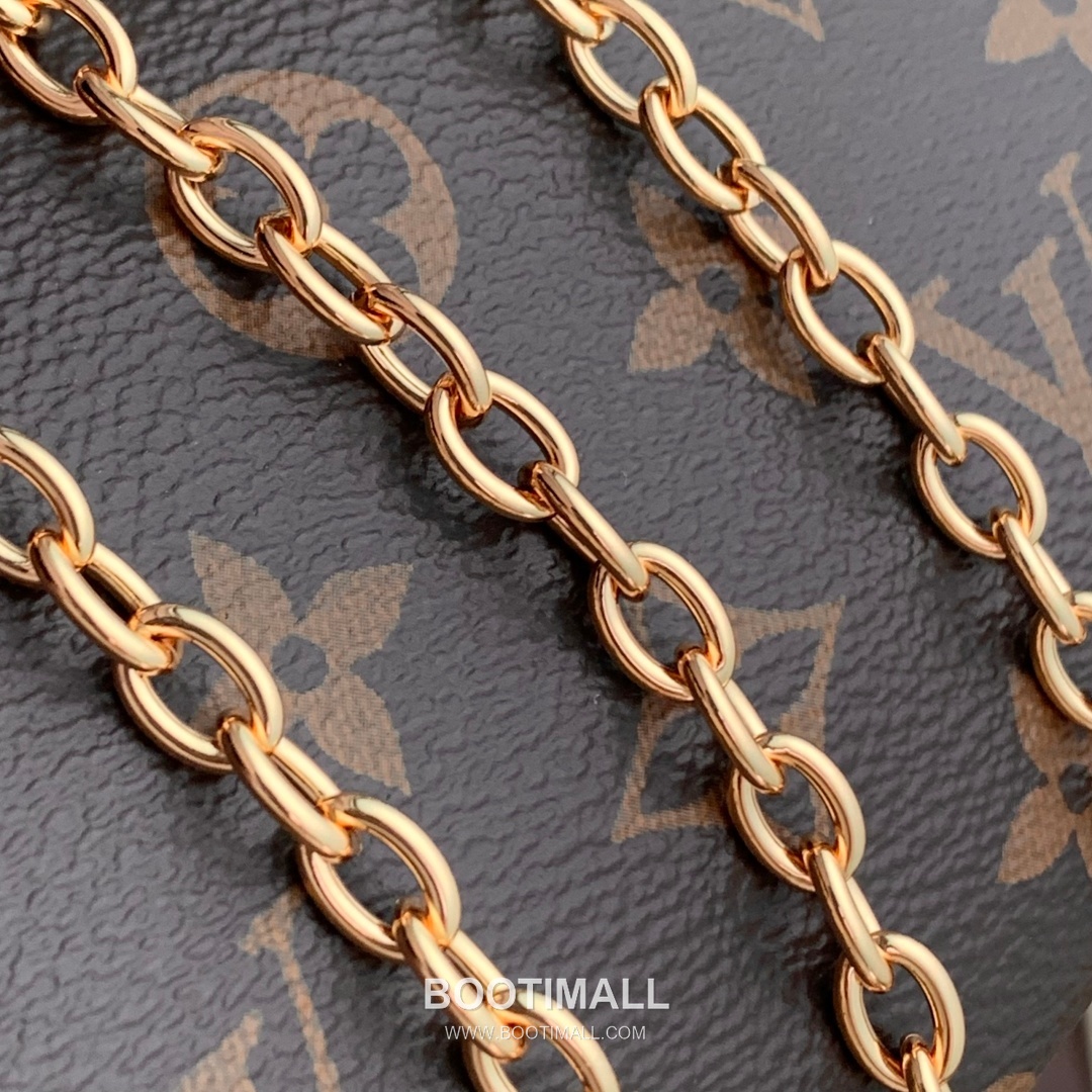 루이비통 포쉐트 카밀 모노그램 캔버스 레더 트리밍 S락 체인 브라운 숄더백 Louis Vuitton Pochette Camille Monogram Canvas Leather Trim S-Lock Chain Brown Shoulder Bag M13566 20.5cm 7