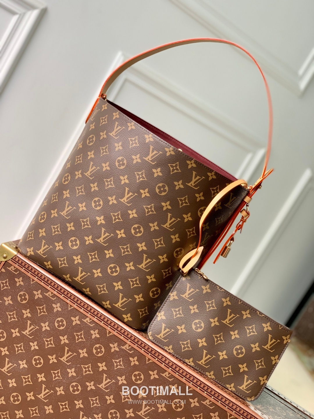 루이비통 올인 라지 모노그램 캔버스 레더 트리밍 버킷 브라운 토트백 Louis Vuitton All In Large Monogram Canvas Leather Trim Bucket Brown Tote Bag M12926 31cm 1