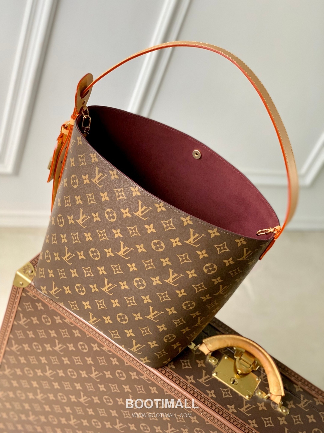 루이비통 올인 라지 모노그램 캔버스 레더 트리밍 버킷 브라운 토트백 Louis Vuitton All In Large Monogram Canvas Leather Trim Bucket Brown Tote Bag M12926 31cm 9