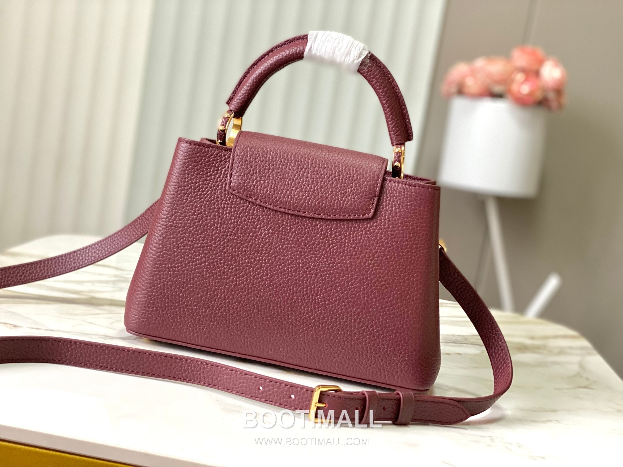루이비통 카퓌신 모노그램 타우릴론 레더 더블체인 버건디 숄더백 Louis Vuitton Capucines Monogram Taurillon Leather Double Chain Burgundy Shoulder Bag M27308 27cm 3
