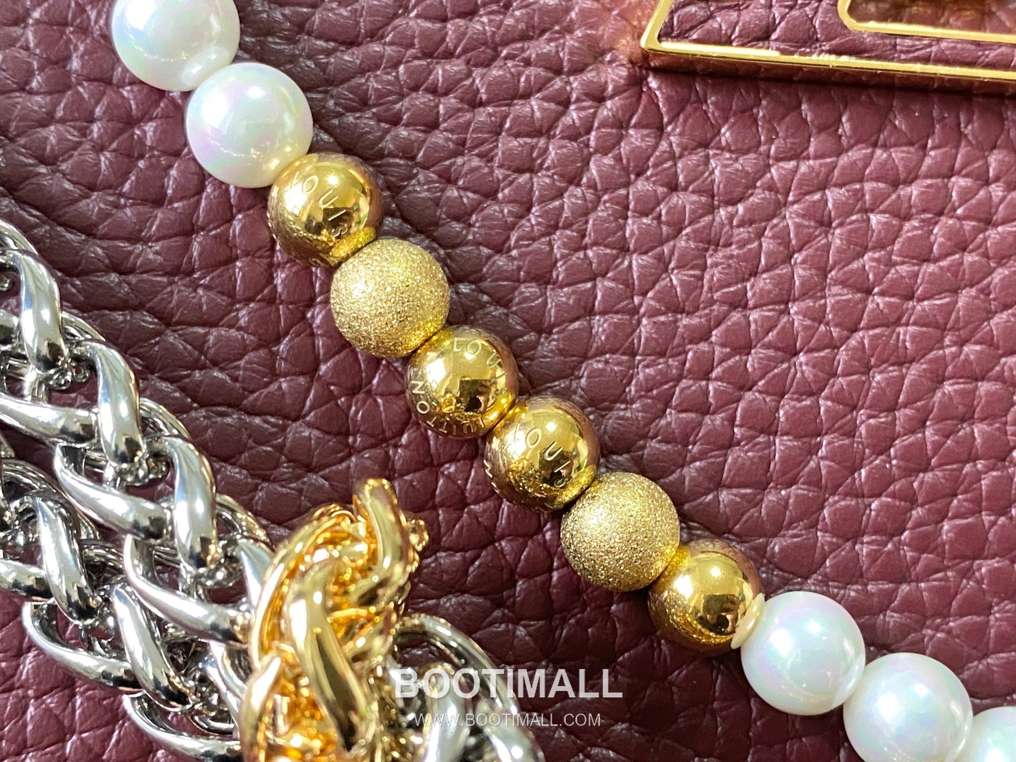 루이비통 카퓌신 모노그램 타우릴론 레더 더블체인 버건디 숄더백 Louis Vuitton Capucines Monogram Taurillon Leather Double Chain Burgundy Shoulder Bag M27308 27cm 6