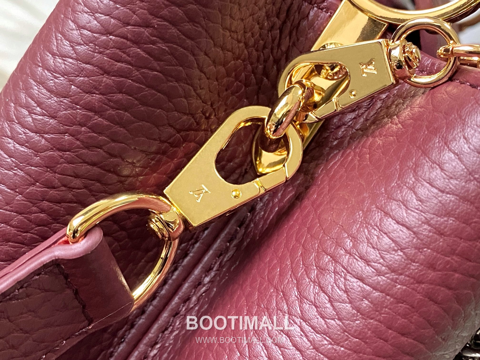 루이비통 카퓌신 모노그램 타우릴론 레더 더블체인 버건디 숄더백 Louis Vuitton Capucines Monogram Taurillon Leather Double Chain Burgundy Shoulder Bag M27308 27cm 7