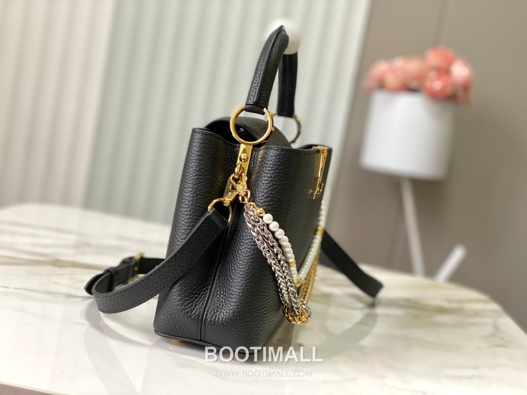 루이비통 카퓌신 모노그램 타우릴론 레더 더블체인 버건디 숄더백 Louis Vuitton Capucines Monogram Taurillon Leather Double Chain Burgundy Shoulder Bag M27308 27cm 2