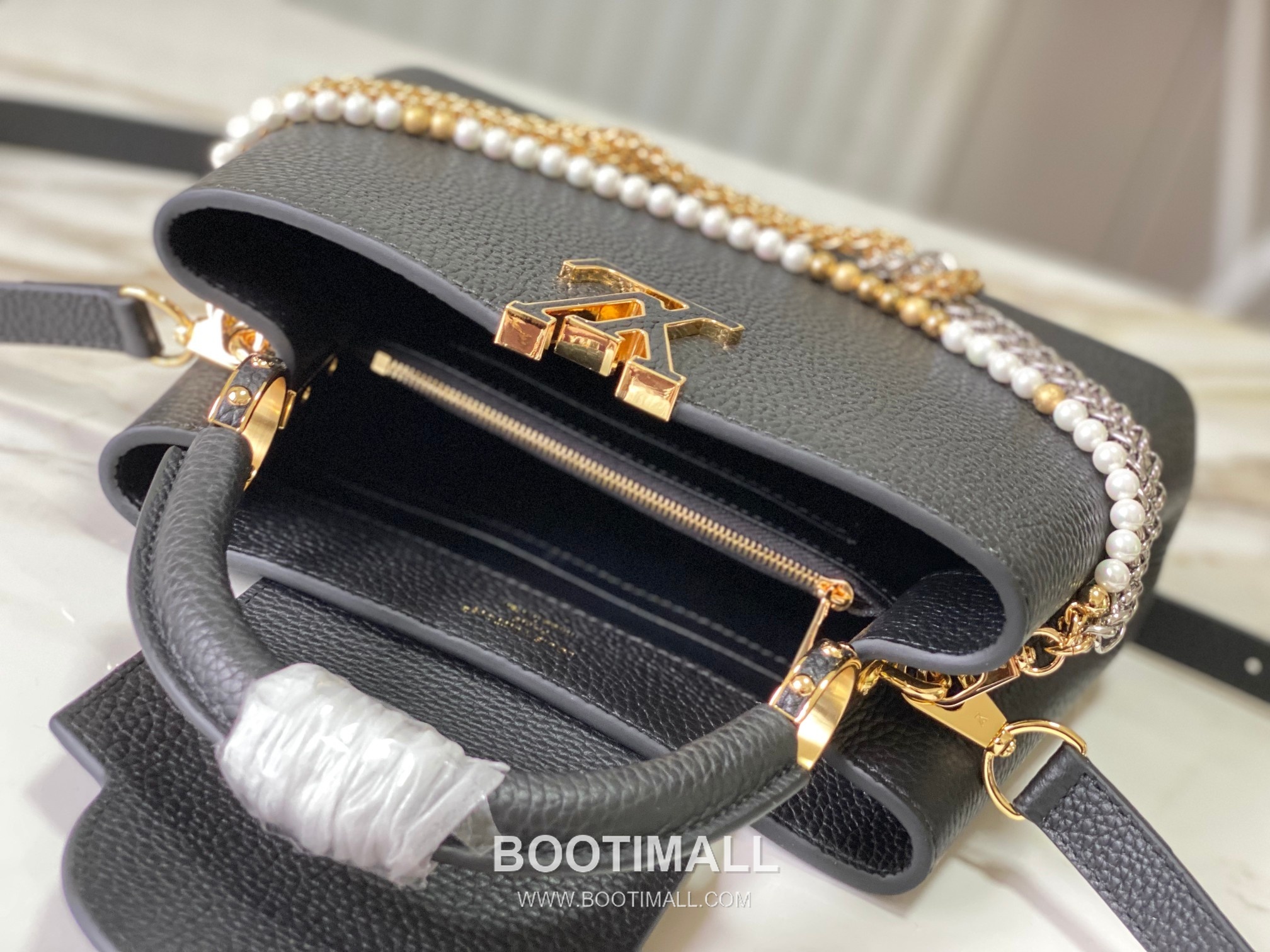 루이비통 카퓌신 모노그램 타우릴론 레더 더블체인 버건디 숄더백 Louis Vuitton Capucines Monogram Taurillon Leather Double Chain Burgundy Shoulder Bag M27308 27cm 7