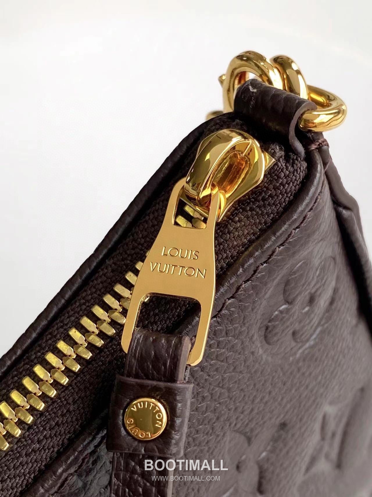 루이비통 이지 파우치 모노그램 레더 체인 D링 샌드 숄더백 버건디 Louis Vuitton Easy Pouch Monogram Leather Chain D-Ring Sand Shoulder Bag M80349 19cm 6