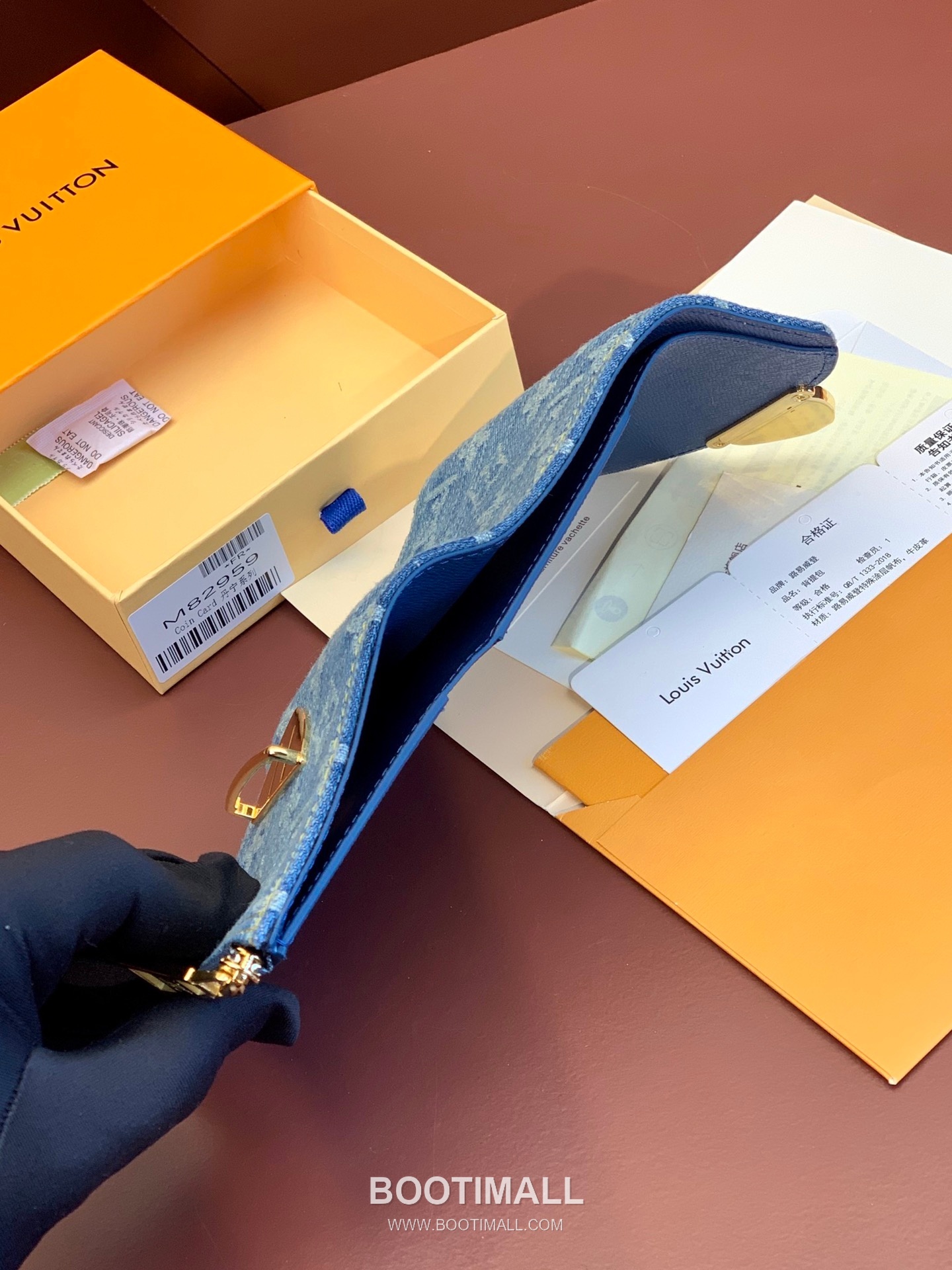 루이비통 빅토린 모노그램 자카드 데님 레더 트리밍 블루 지갑 Louis Vuitton Victorine Monogram Jacquard Denim Leather Trim Blue Wallet M82959 12cm 4