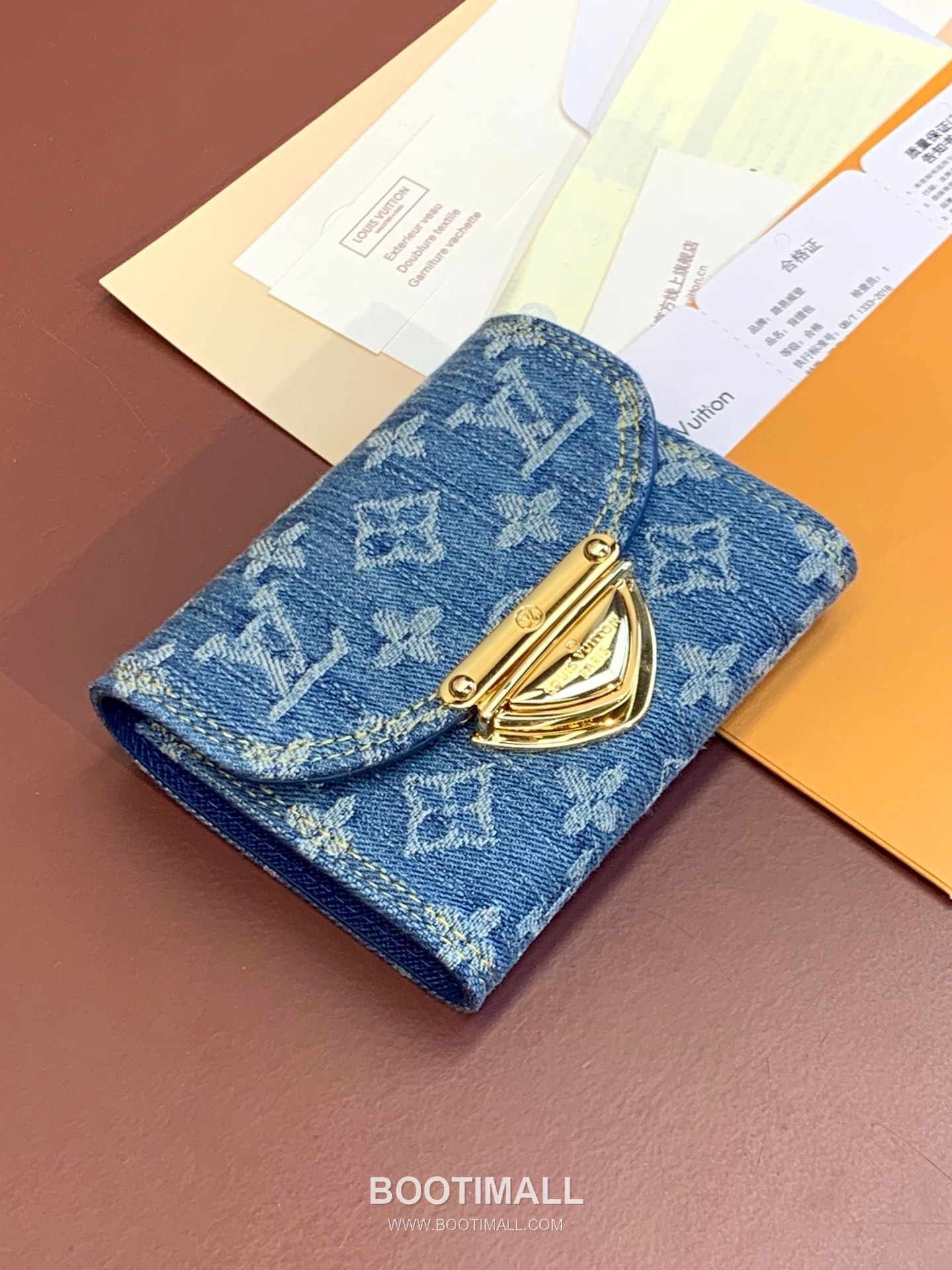 루이비통 빅토린 모노그램 자카드 데님 레더 트리밍 블루 지갑 Louis Vuitton Victorine Monogram Jacquard Denim Leather Trim Blue Wallet M82959 12cm 7