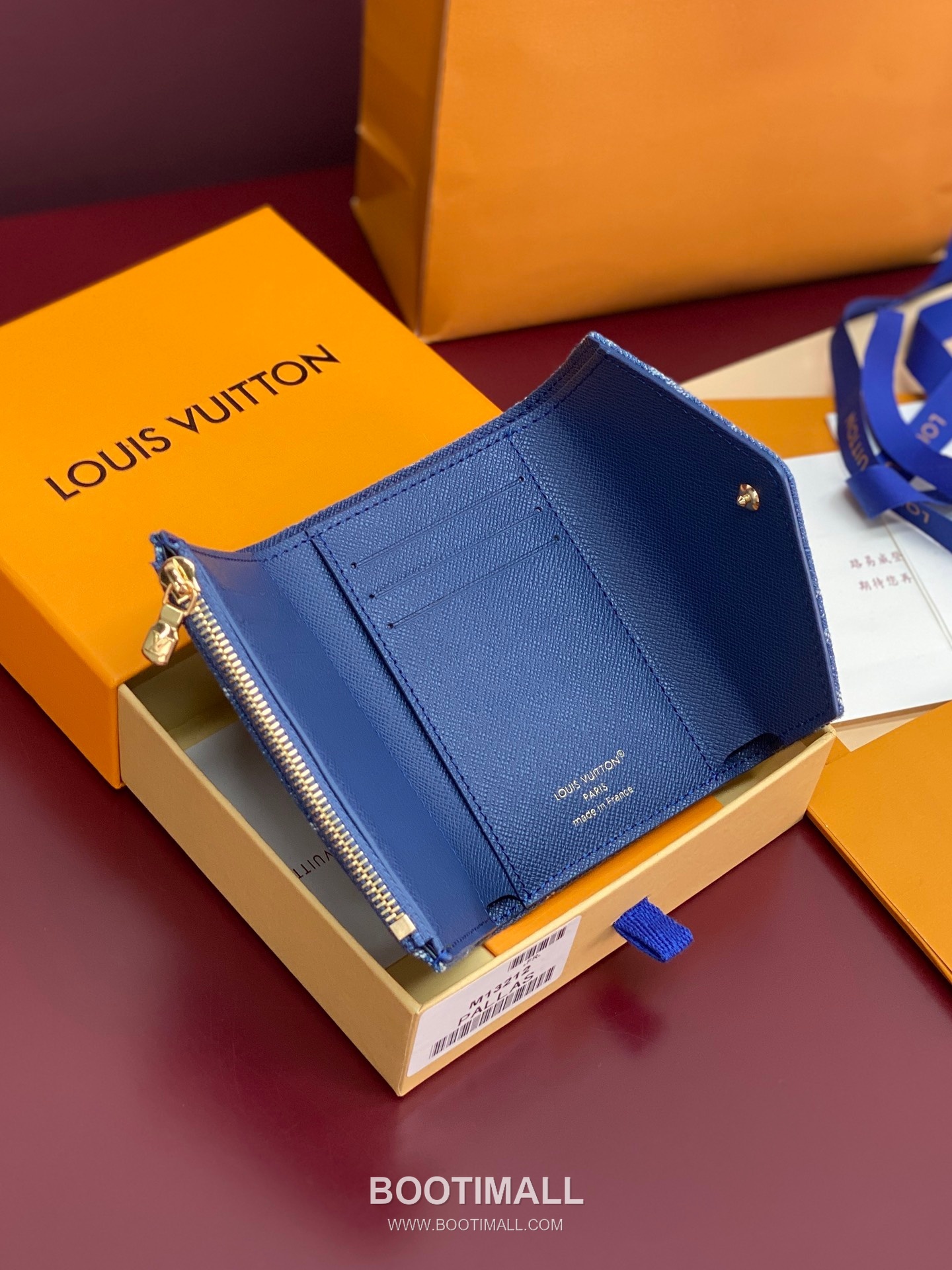 루이비통 빅토린 모노그램 데님 오가닉 코튼 레더 트리밍 블루 지갑 Louis Vuitton Victorine Monogram Denim Organic Cotton Leather Trim Blue Wallet M13212 12cm 5