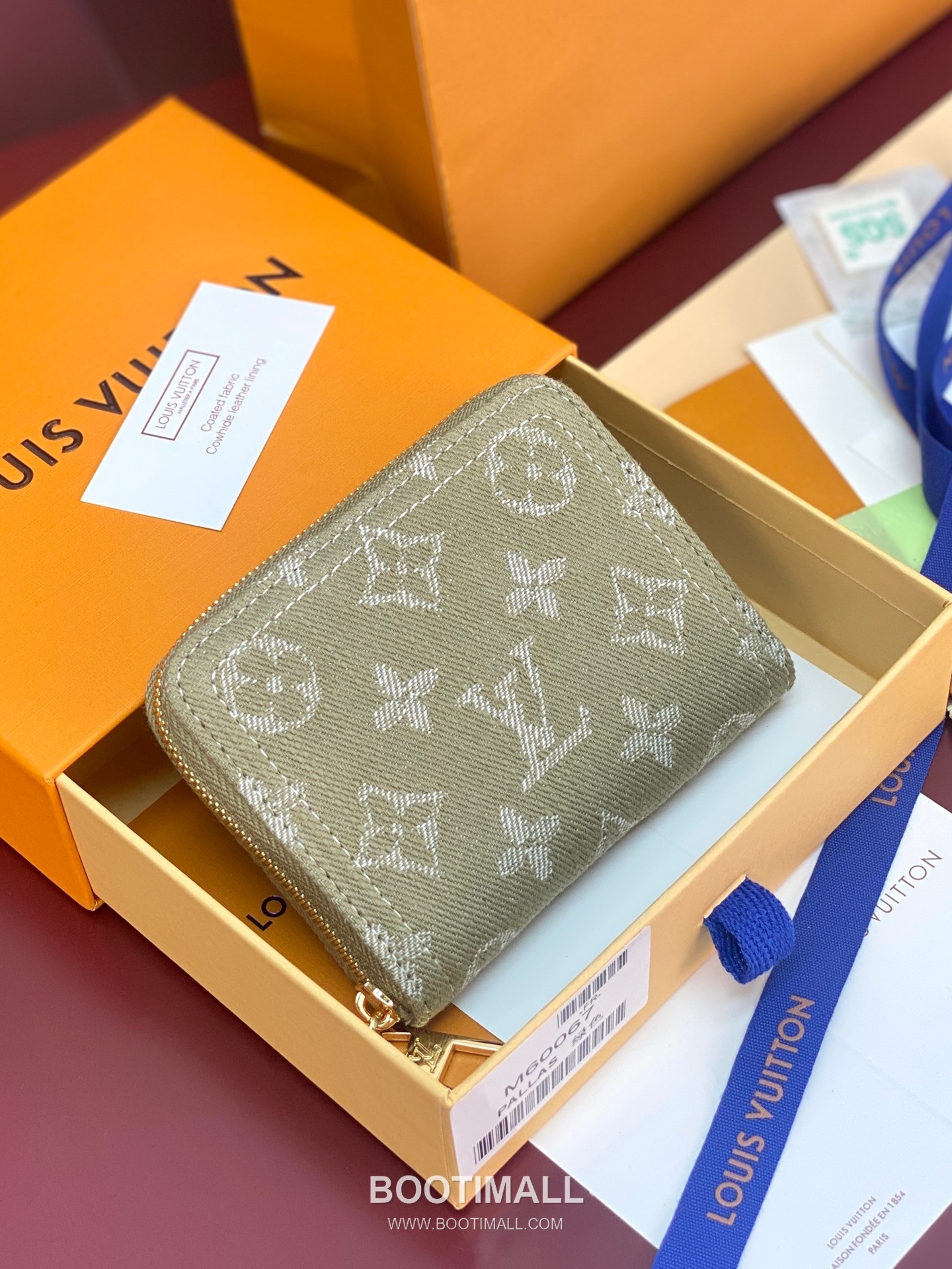 루이비통 지피 코인퍼스 모노그램 자카드 데님 레더 트리밍 그린 지갑 Louis Vuitton Zippy Coin Purse Monogram Jacquard Denim Leather Trim Green Wallet M60067 11cm 1