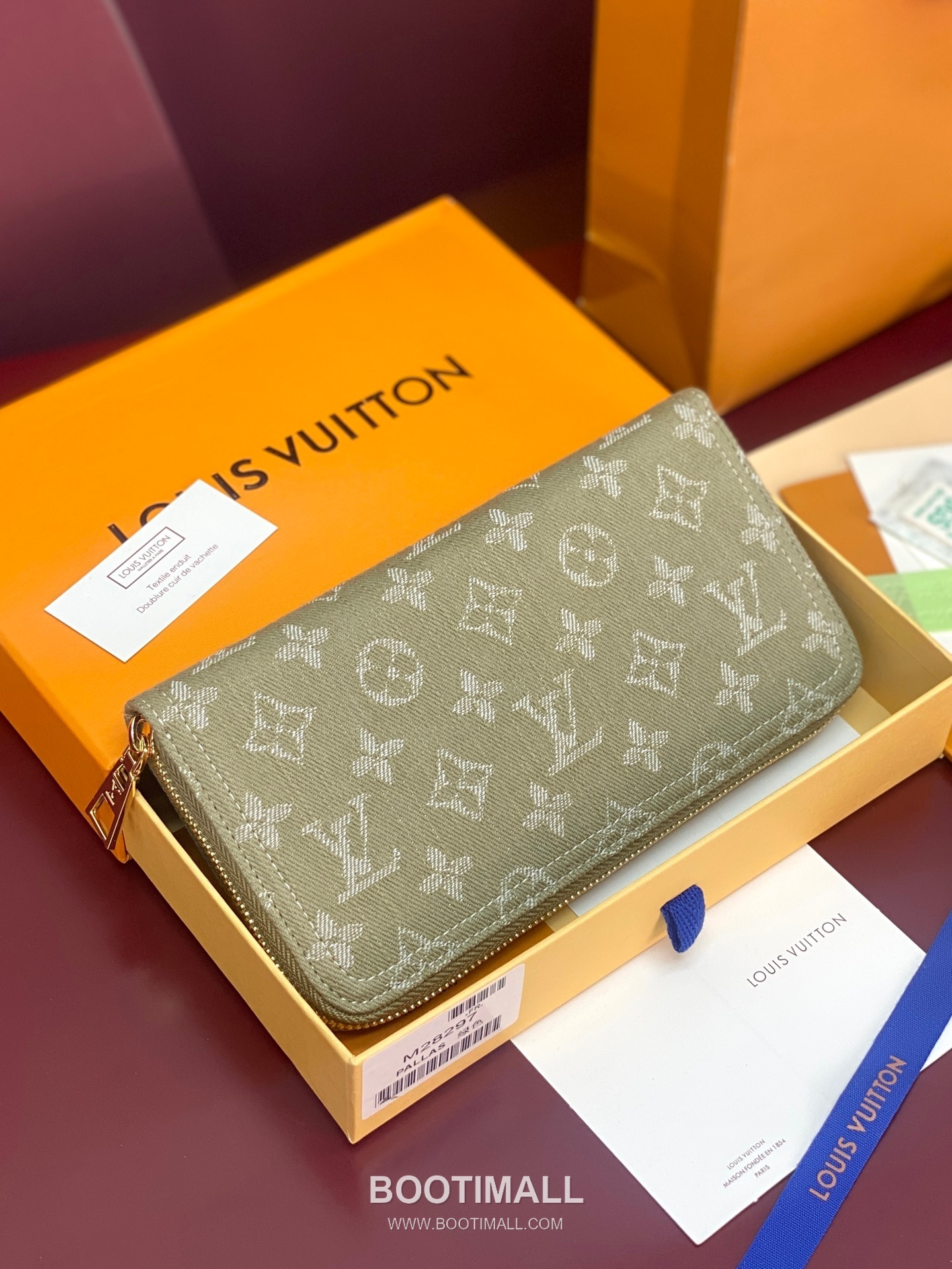 루이비통 지피 월릿 모노그램 자카드 데님 레더 트리밍 그린 장지갑 Louis Vuitton Zippy Wallet Monogram Jacquard Denim Leather Trim Green Long Wallet M28297 19.5cm 2