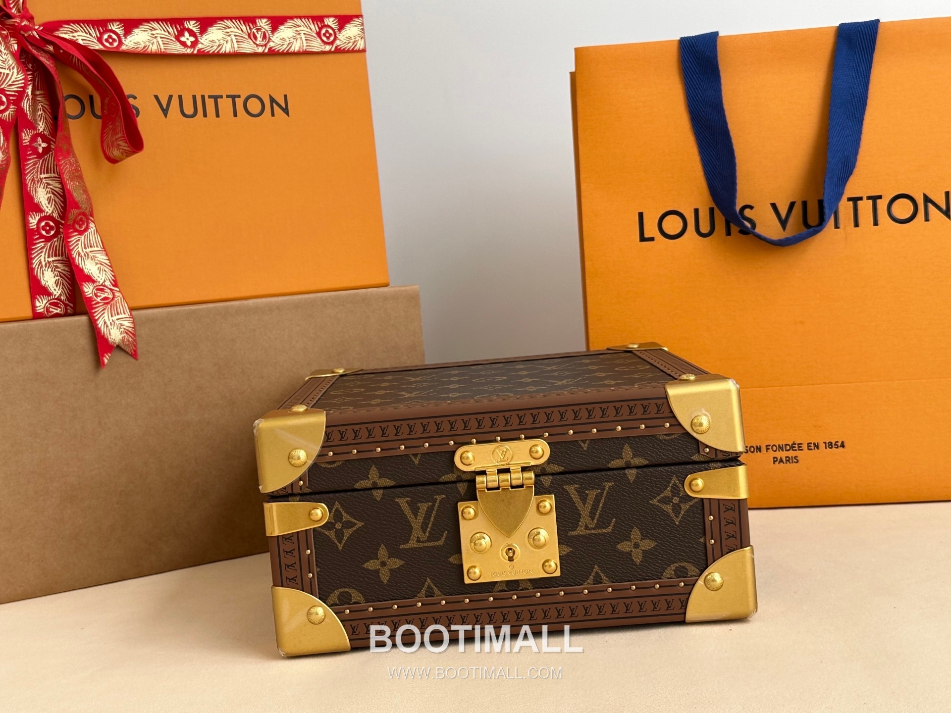 루이비통 주얼리 케이스 벨벳 라이닝 S락 메탈코너 브라운 보관함 Louis Vuitton Jewelry Case Velvet Lining S-Lock Metal Corner Brown Storage Case M4700SP 23cm 1