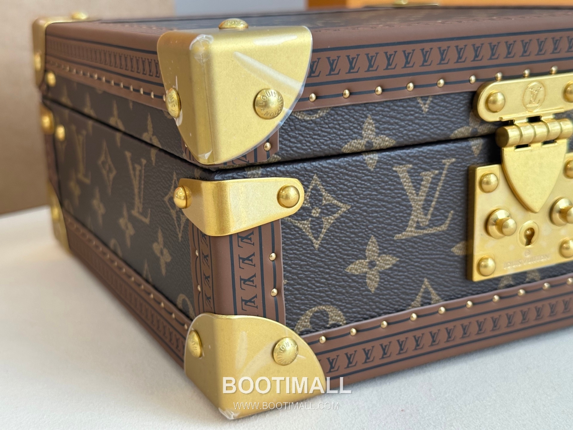 루이비통 주얼리 케이스 벨벳 라이닝 S락 메탈코너 브라운 보관함 Louis Vuitton Jewelry Case Velvet Lining S-Lock Metal Corner Brown Storage Case M4700SP 23cm 5