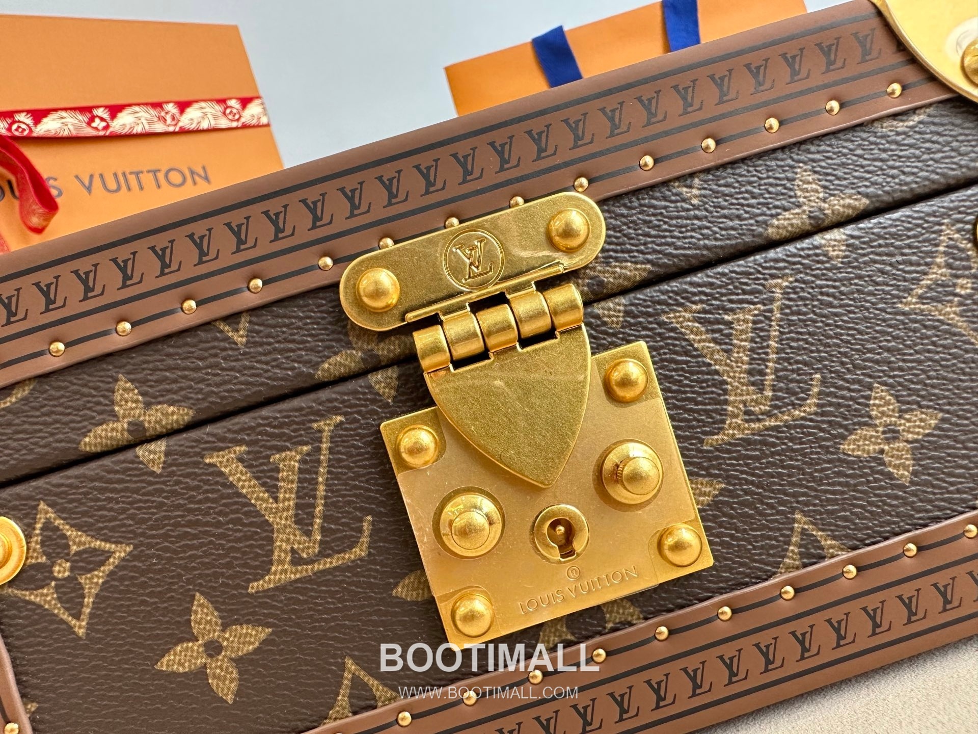 루이비통 주얼리 케이스 벨벳 라이닝 S락 메탈코너 브라운 보관함 Louis Vuitton Jewelry Case Velvet Lining S-Lock Metal Corner Brown Storage Case M4700SP 23cm 6