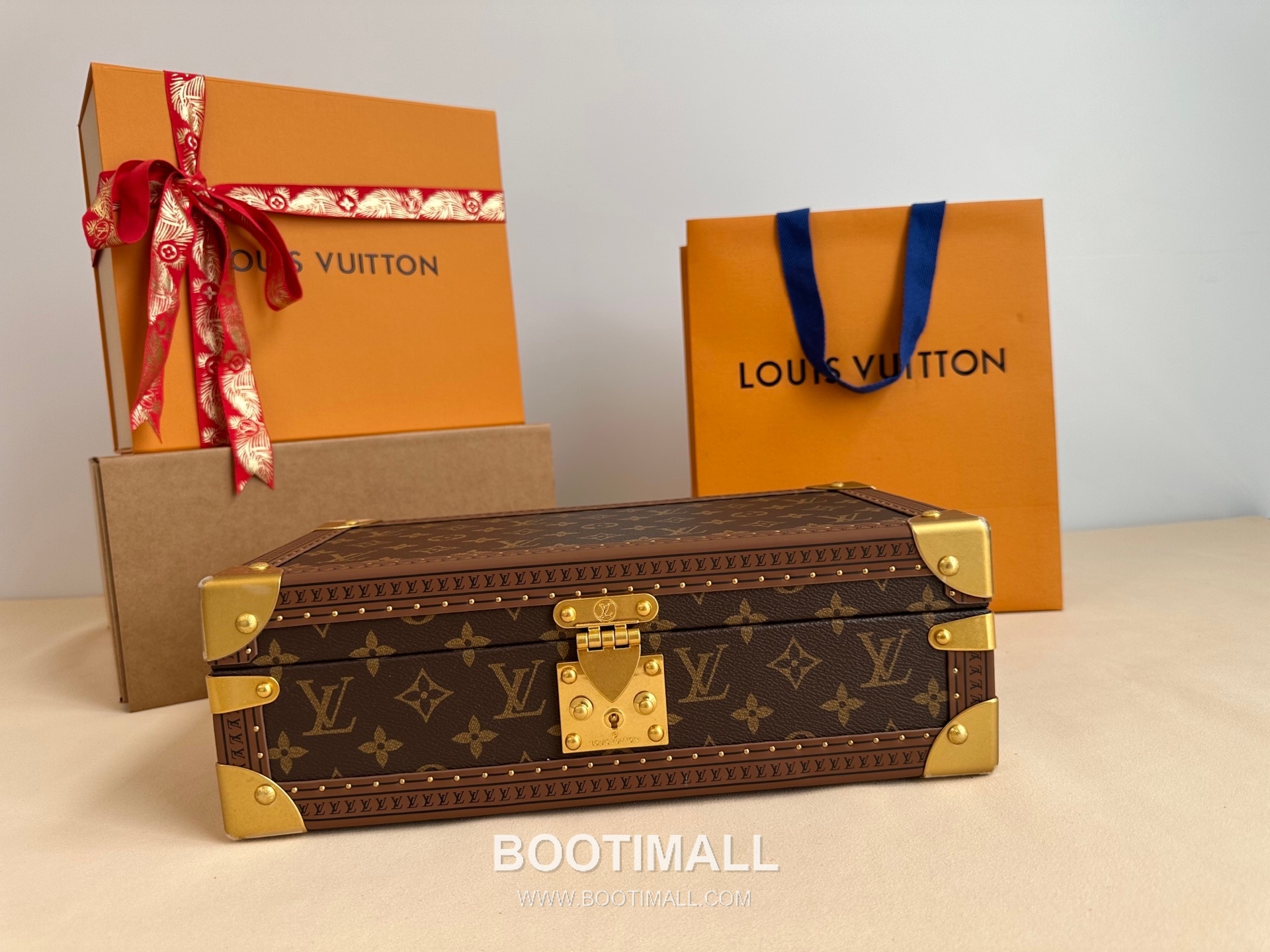 루이비통 워치 케이스 8구 모노그램 캔버스 벨벳 라이닝 실버 하드 트렁크 브라운 보관함 Louis Vuitton Watch Case 8 Slots Monogram Canvas Velvet Lining Silver Hardware Hard Trunk Brown Storage Case M4700B 34cm 1