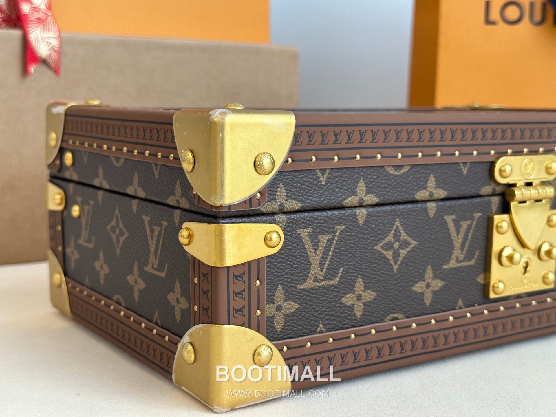 루이비통 워치 케이스 8구 모노그램 캔버스 벨벳 라이닝 실버 하드 트렁크 브라운 보관함 Louis Vuitton Watch Case 8 Slots Monogram Canvas Velvet Lining Silver Hardware Hard Trunk Brown Storage Case M4700B 34cm 5