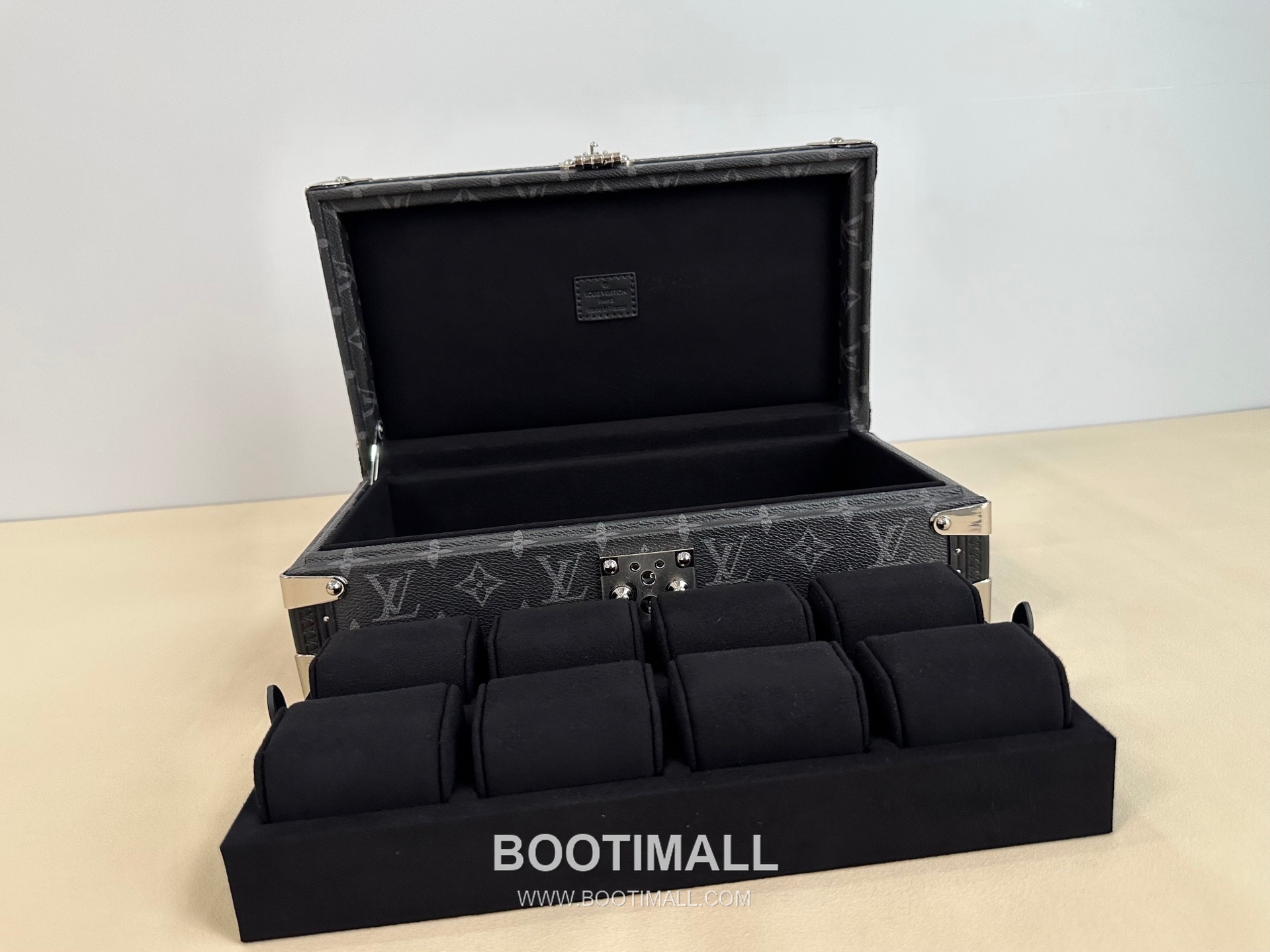 루이비통 워치 케이스 8구 모노그램 캔버스 벨벳 라이닝 실버 하드 트렁크 브라운 보관함 Louis Vuitton Watch Case 8 Slots Monogram Canvas Velvet Lining Silver Hardware Hard Trunk Brown Storage Case M4700B 34cm 7