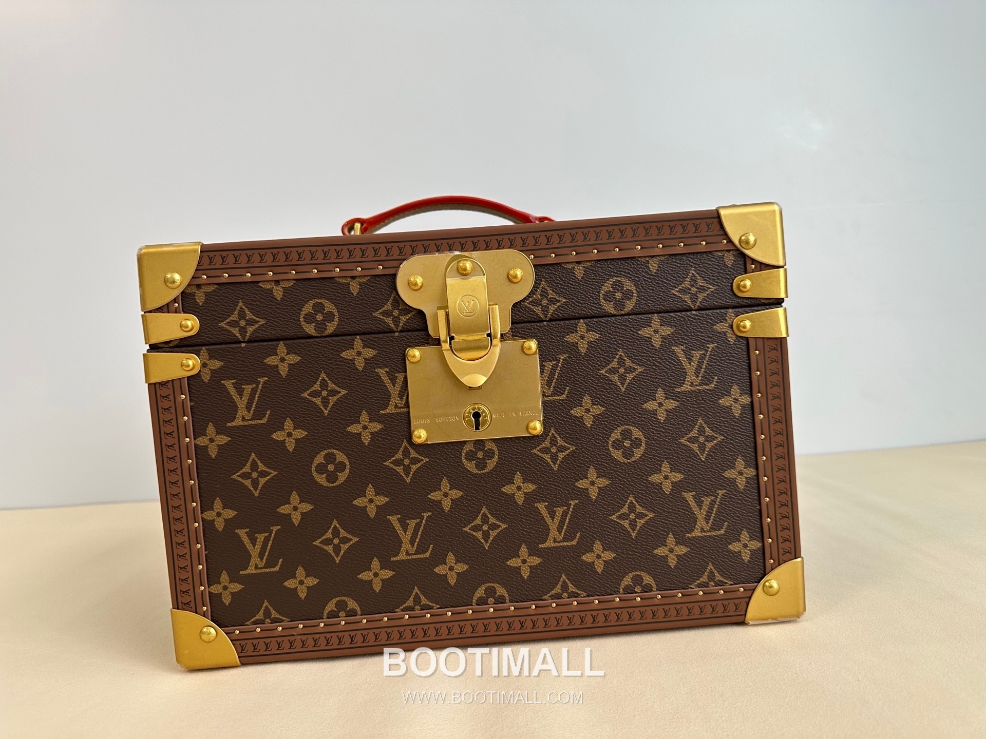 루이비통 주얼리 케이스 모노그램 캔버스 벨벳 라이닝 S락 골드 하드 트렁크 브라운 보관함 Louis Vuitton Jewelry Case Monogram Canvas Velvet Lining S-Lock Gold Hardware Hard Trunk Brown Storage Case M4700DL 34cm 1