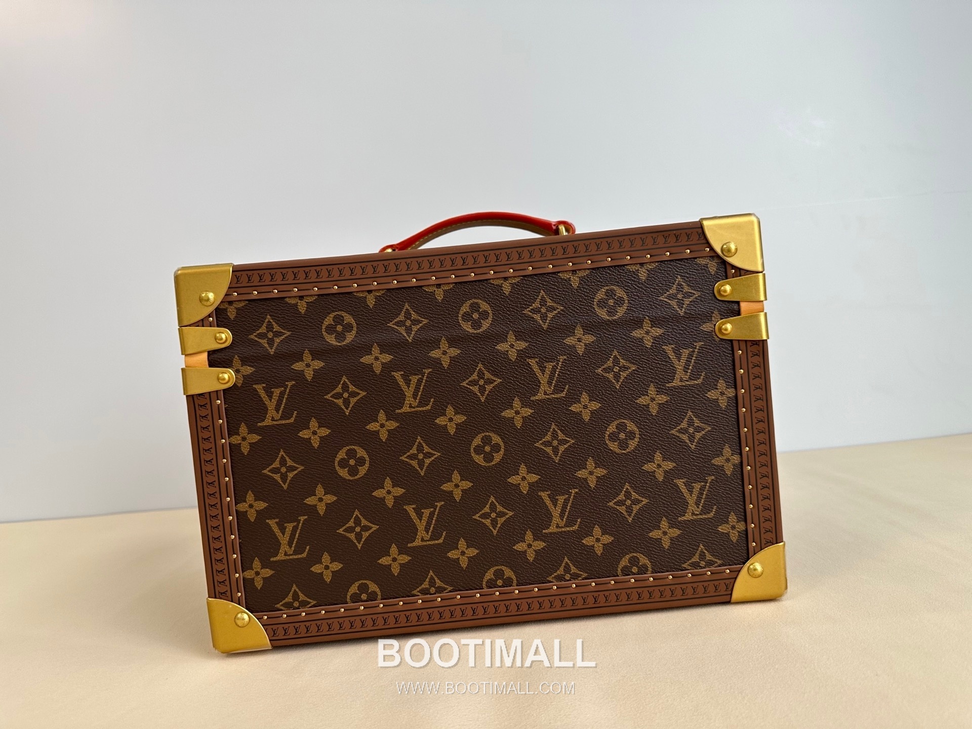 루이비통 주얼리 케이스 모노그램 캔버스 벨벳 라이닝 S락 골드 하드 트렁크 브라운 보관함 Louis Vuitton Jewelry Case Monogram Canvas Velvet Lining S-Lock Gold Hardware Hard Trunk Brown Storage Case M4700DL 34cm 2