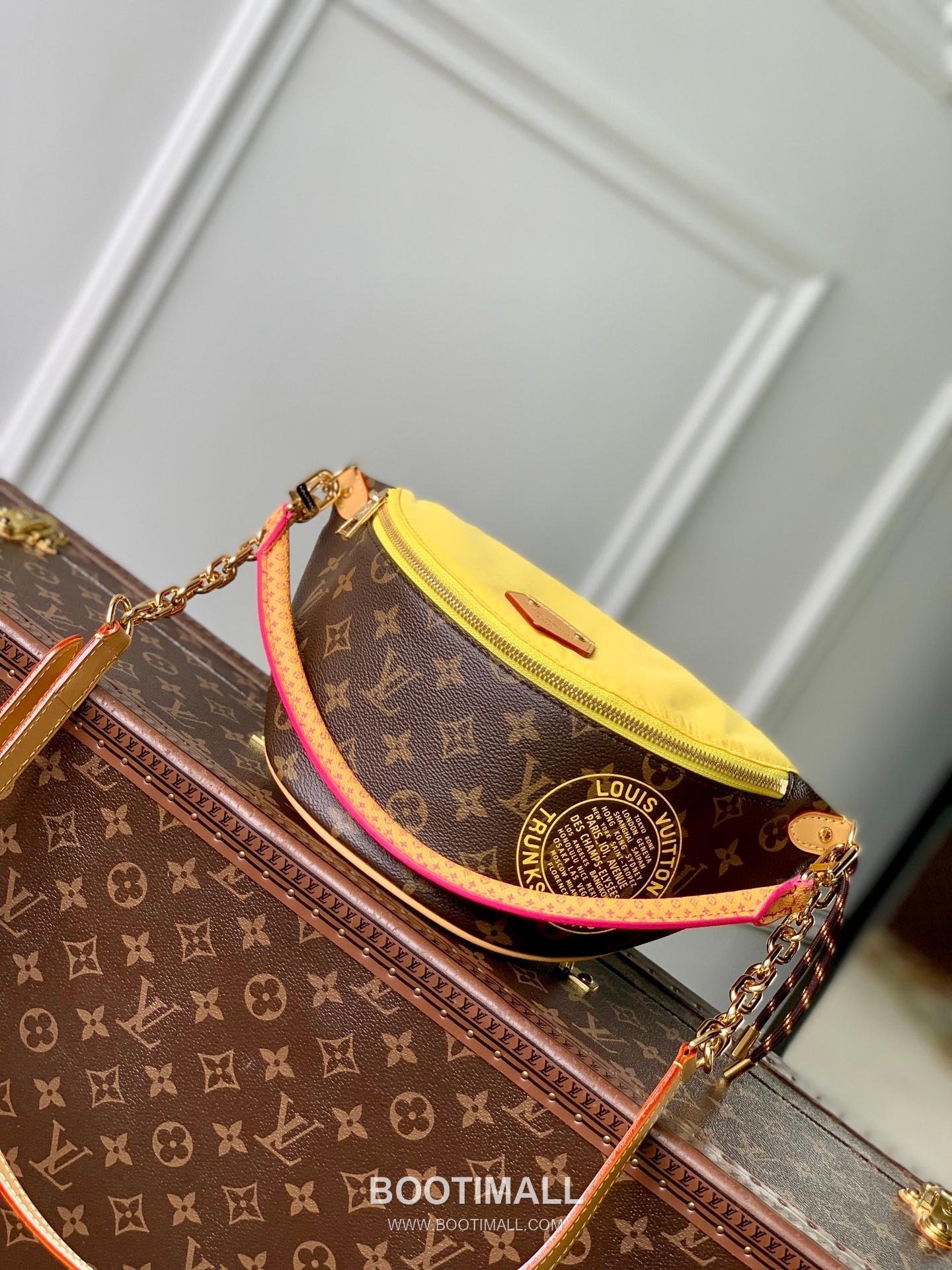 루이비통 범백 모노그램 캔버스 나일론 레더 트리밍 브라운 힙색 Louis Vuitton Bumbag Monogram Canvas Nylon Leather Trim Brown Belt Bag M27237 30cm 1