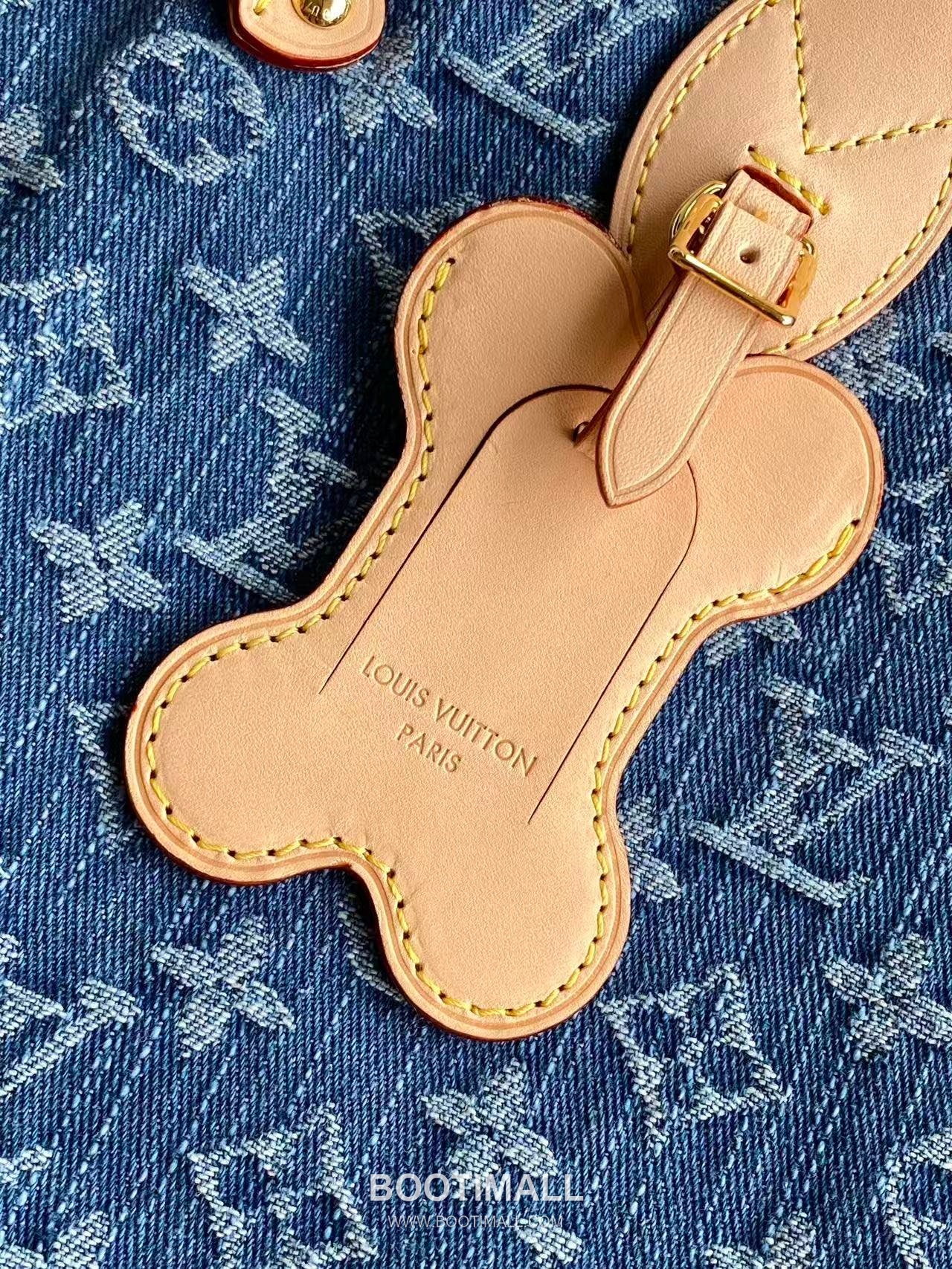 루이비통 네버우프 미디엄 모노그램 데님 레더 트리밍 펫 캐리어 블루 토트백 Louis Vuitton Neverwoof Medium Monogram Denim Leather Trim Pet Carrier Blue Tote Bag M28052 31cm 6