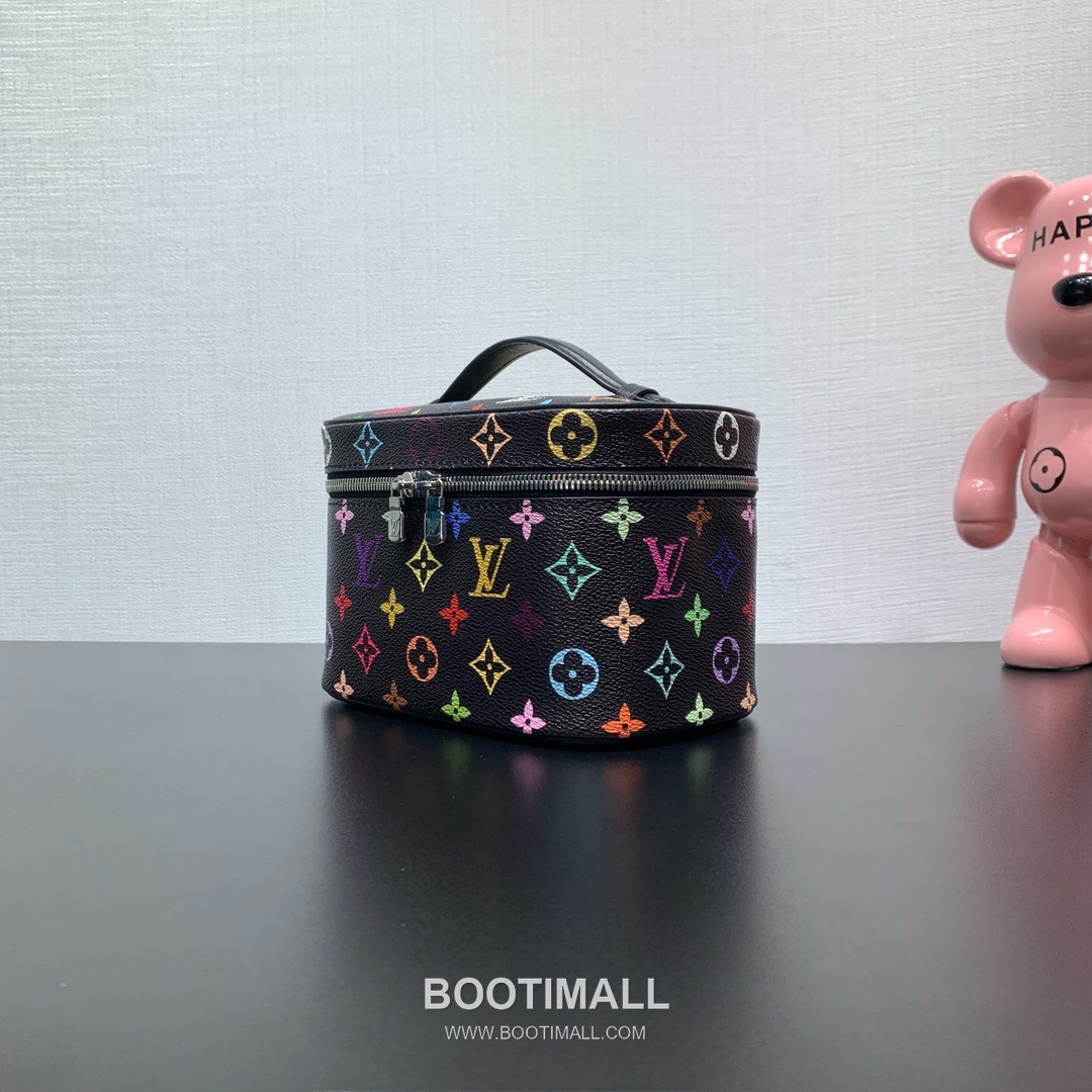 루이비통 니스 미니 모노그램 멀티컬러 코팅 캔버스 레더 핸들 브라운 파우치 Louis Vuitton Nice Mini Monogram Multicolor Coated Canvas Leather Handle Brown Pouch M13747 20cm 2