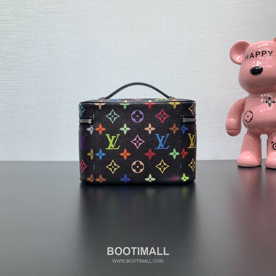 루이비통 니스 미니 모노그램 멀티컬러 코팅 캔버스 레더 핸들 브라운 파우치 Louis Vuitton Nice Mini Monogram Multicolor Coated Canvas Leather Handle Brown Pouch M13747 20cm 4