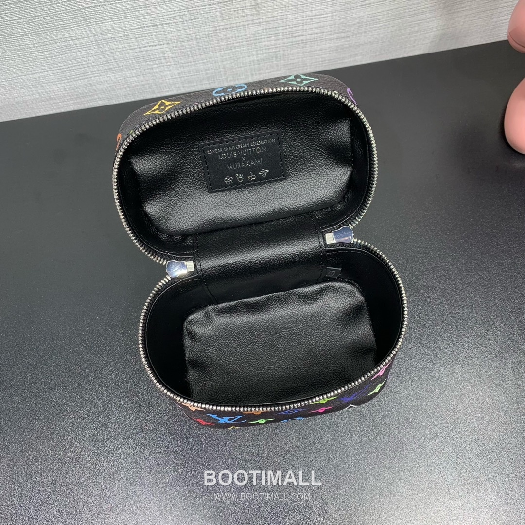 루이비통 니스 나노 모노그램 멀티컬러 코팅 캔버스 레더 핸들 브라운 파우치 Louis Vuitton Nice Nano Monogram Multicolor Coated Canvas Leather Handle Brown Pouch M14033 14cm 6