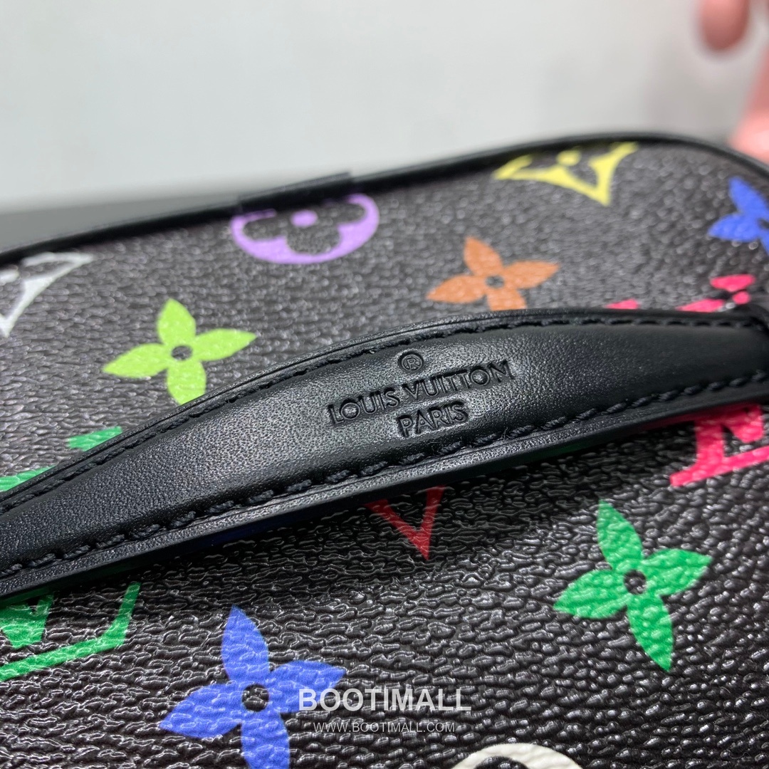 루이비통 니스 나노 모노그램 멀티컬러 코팅 캔버스 레더 핸들 브라운 파우치 Louis Vuitton Nice Nano Monogram Multicolor Coated Canvas Leather Handle Brown Pouch M14033 14cm 9