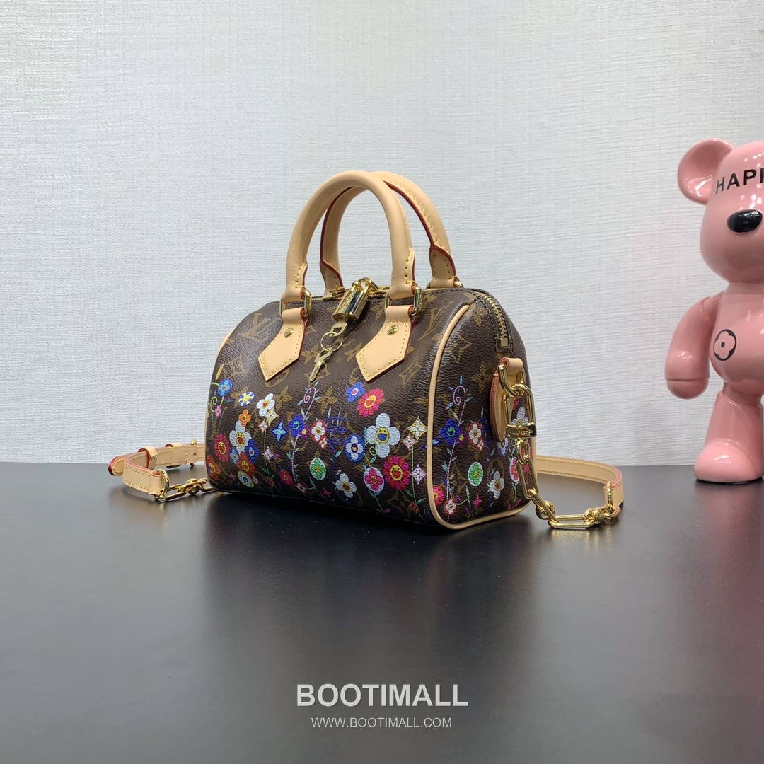 루이비통 스피디 반둘리에 20 모노그램 멀티컬러 캔버스 레더 트리밍 체인 브라운 더플백 Louis Vuitton Speedy Bandouliere 20 Monogram Multicolor Canvas Leather Trim Chain Brown Duffle Bag M14175 20.5cm 2