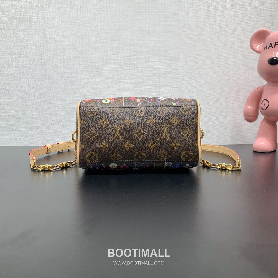 루이비통 스피디 반둘리에 20 모노그램 멀티컬러 캔버스 레더 트리밍 체인 브라운 더플백 Louis Vuitton Speedy Bandouliere 20 Monogram Multicolor Canvas Leather Trim Chain Brown Duffle Bag M14175 20.5cm 3