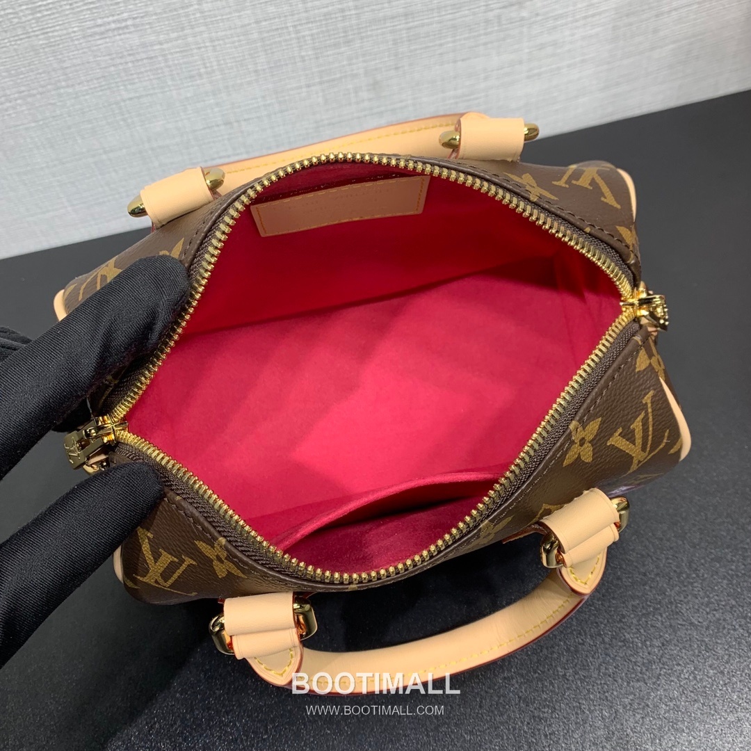 루이비통 스피디 반둘리에 20 모노그램 멀티컬러 캔버스 레더 트리밍 체인 브라운 더플백 Louis Vuitton Speedy Bandouliere 20 Monogram Multicolor Canvas Leather Trim Chain Brown Duffle Bag M14175 20.5cm 4