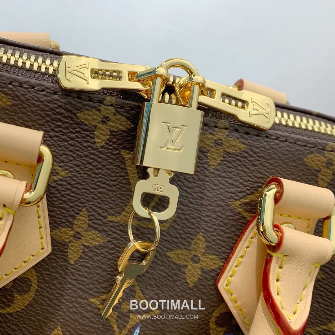 루이비통 스피디 반둘리에 20 모노그램 멀티컬러 캔버스 레더 트리밍 체인 브라운 더플백 Louis Vuitton Speedy Bandouliere 20 Monogram Multicolor Canvas Leather Trim Chain Brown Duffle Bag M14175 20.5cm 6