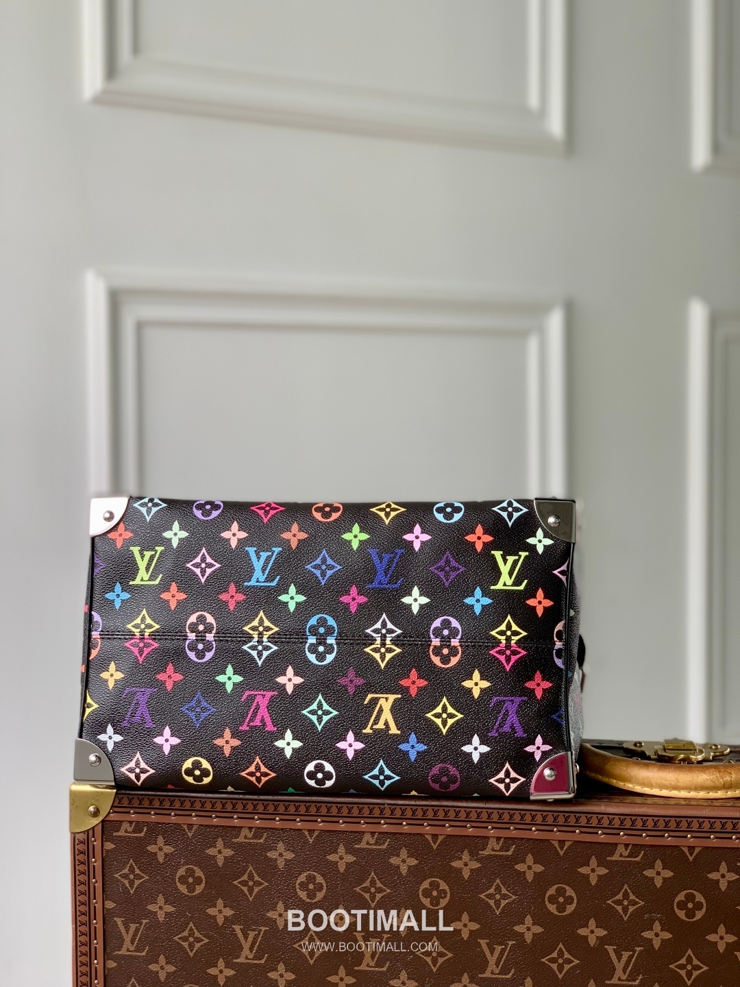 루이비통 스피디 소프트 30 모노그램 멀티컬러 코팅 캔버스 레더 트리밍 트렁크코너 브라운 토트백 Louis Vuitton Speedy Soft 30 Monogram Multicolor Coated Canvas Leather Trim Trunk Corner Brown Tote Bag M13257 30cm 4