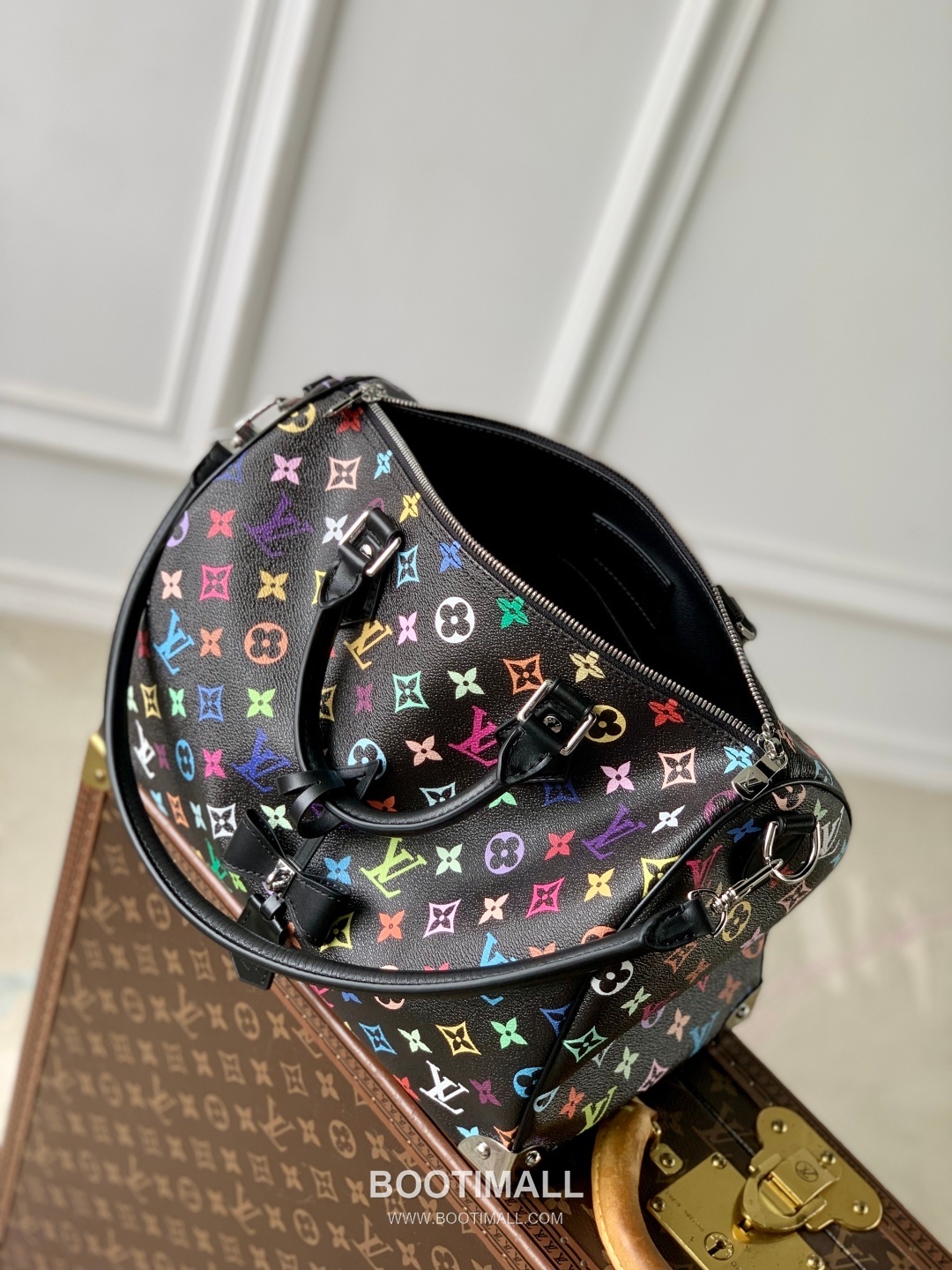 루이비통 스피디 소프트 30 모노그램 멀티컬러 코팅 캔버스 레더 트리밍 트렁크코너 브라운 토트백 Louis Vuitton Speedy Soft 30 Monogram Multicolor Coated Canvas Leather Trim Trunk Corner Brown Tote Bag M13257 30cm 9