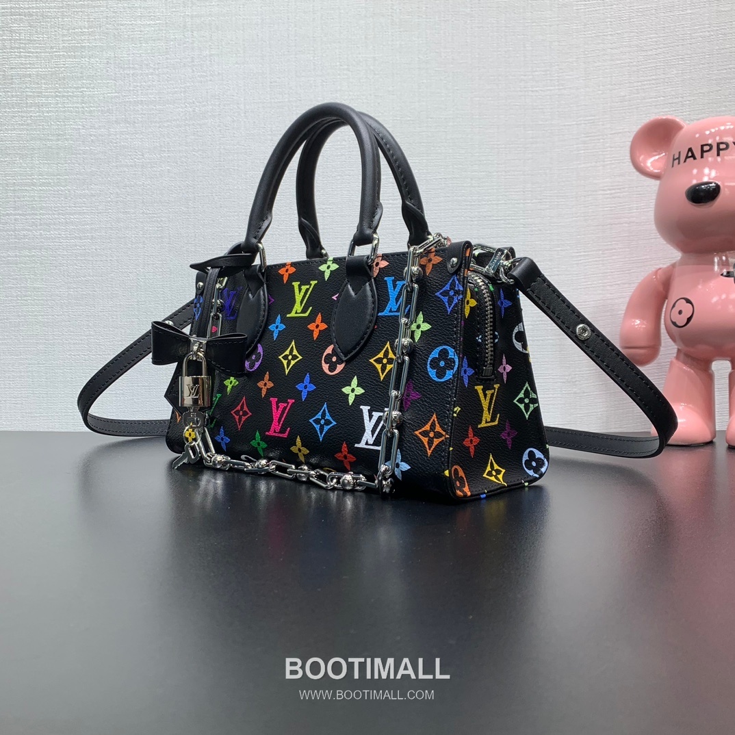 루이비통 온더고 이스트웨스트 모노그램 멀티컬러 코팅 캔버스 레더 트리밍 체인 브라운 숄더백 Louis Vuitton OnTheGo East West Monogram Multicolor Coated Canvas Leather Trim Chain Brown Shoulder Bag M13260 25cm 2