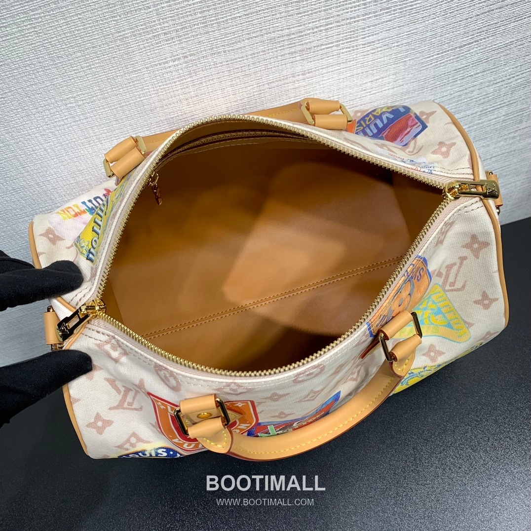 루이비통 스피디 소프트 30 모노그램 듄 캔버스 레더 트리밍 에어플레인 참 브라운 토트백 Louis Vuitton Speedy Soft 30 Monogram Dune Canvas Leather Trim Airplane Charm Brown Tote Bag M14587 30cm 2