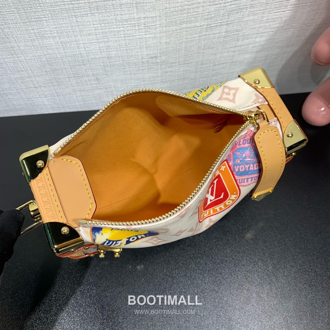 루이비통 사이드 트렁크 미디엄 모노그램 듄 캔버스 레더 트리밍 에어플레인 참 브라운 숄더백 Louis Vuitton Side Trunk Medium Monogram Dune Canvas Leather Trim Airplane Charm Brown Shoulder Bag M14606 23.5cm 3