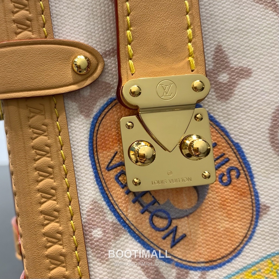 루이비통 사이드 트렁크 미디엄 모노그램 듄 캔버스 레더 트리밍 에어플레인 참 브라운 숄더백 Louis Vuitton Side Trunk Medium Monogram Dune Canvas Leather Trim Airplane Charm Brown Shoulder Bag M14606 23.5cm 5