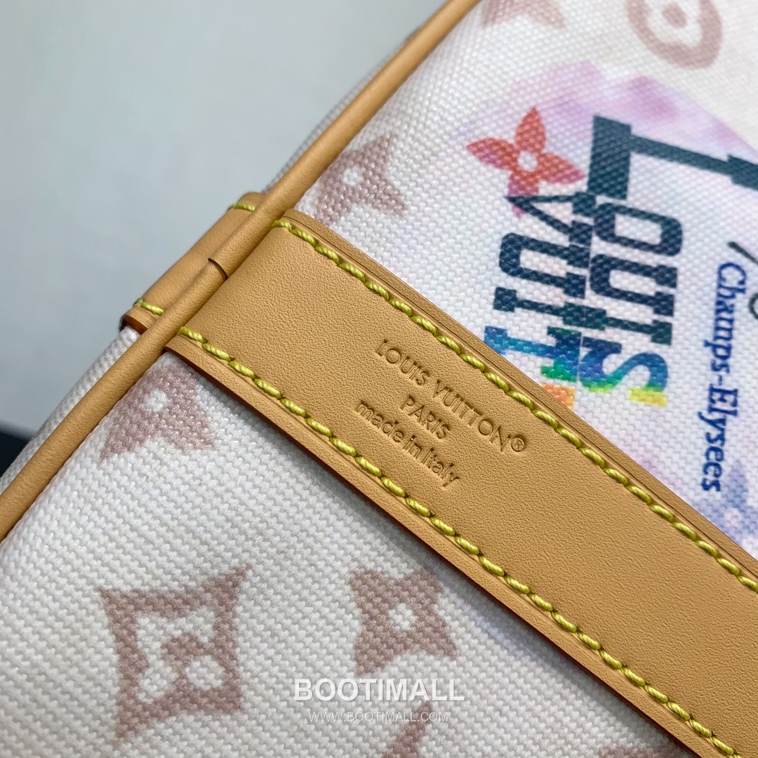 루이비통 키폴 반둘리에 45 모노그램 듄 캔버스 레더 트리밍 트래블 패치 브라운 여행가방 Louis Vuitton Keepall Bandouliere 45 Monogram Dune Canvas Leather Trim Travel Patch Brown Duffle Bag M14736 45cm 8