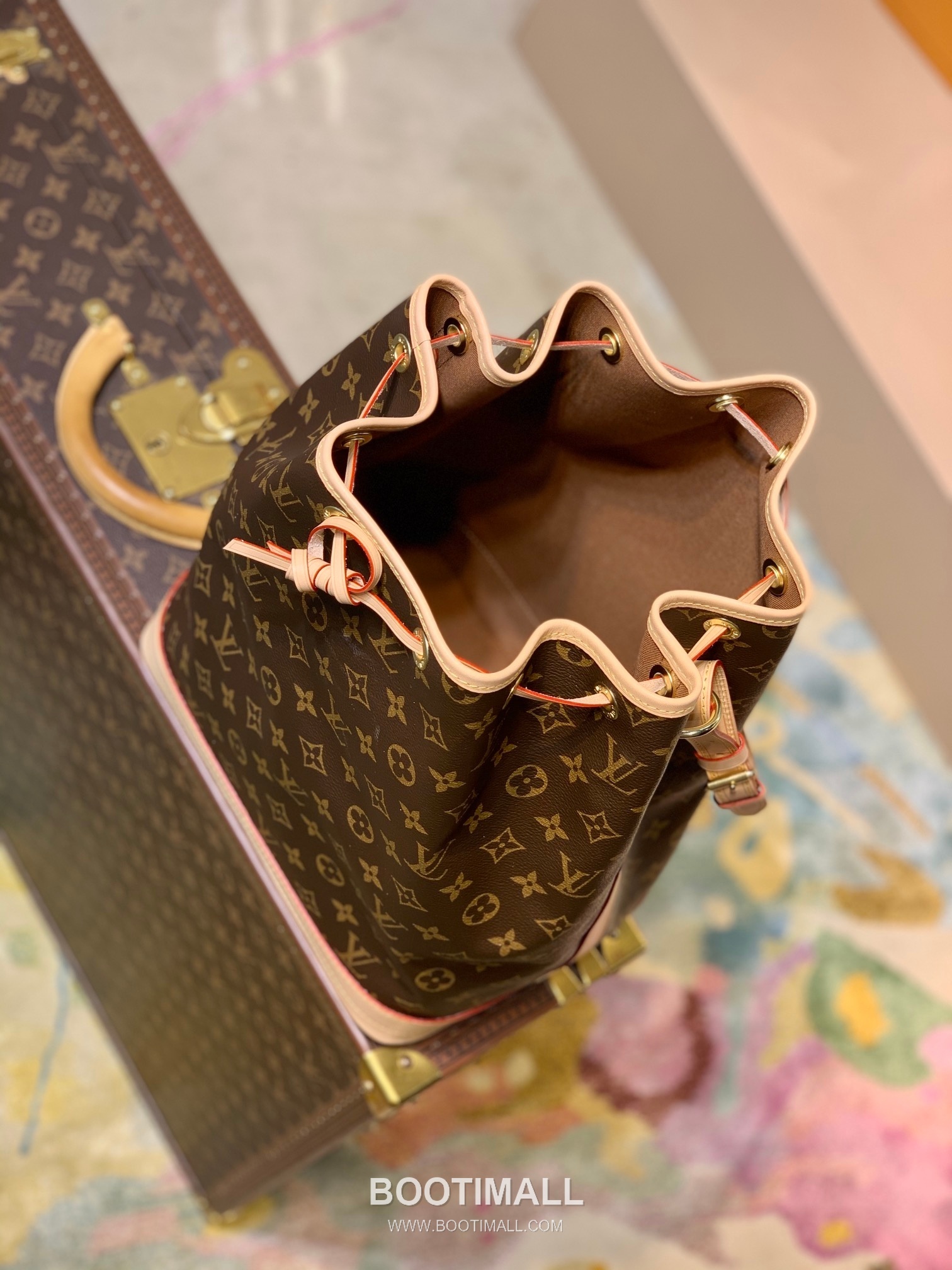 루이비통 노에 모노그램 코팅 캔버스 레더 트리밍 브라운 버킷백 Louis Vuitton Noe Monogram Coated Canvas Leather Trim Brown Bucket Bag M42224 27.5cm 8