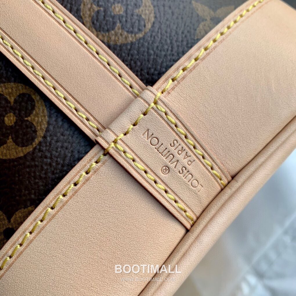 루이비통 노에 BB 모노그램 코팅 캔버스 레더 트리밍 브라운 버킷백 Louis Vuitton Noe BB Monogram Coated Canvas Leather Trim Brown Bucket Bag M40817 24cm 7
