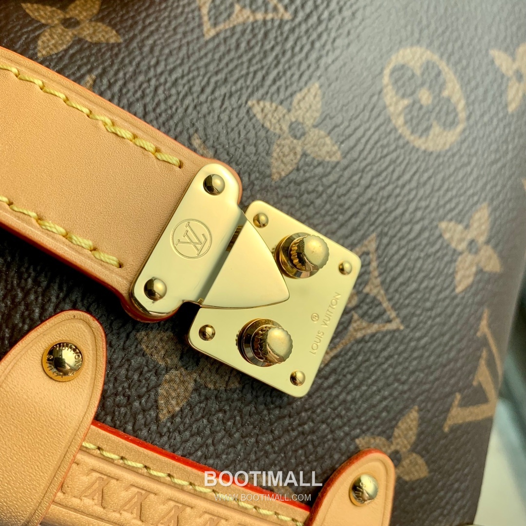 루이비통 사이드 트렁크 PM 모노그램 캔버스 레더 트리밍 브라운 숄더백 Louis Vuitton Side Trunk PM Monogram Canvas Leather Trim Brown Shoulder Bag M46815 18cm 5