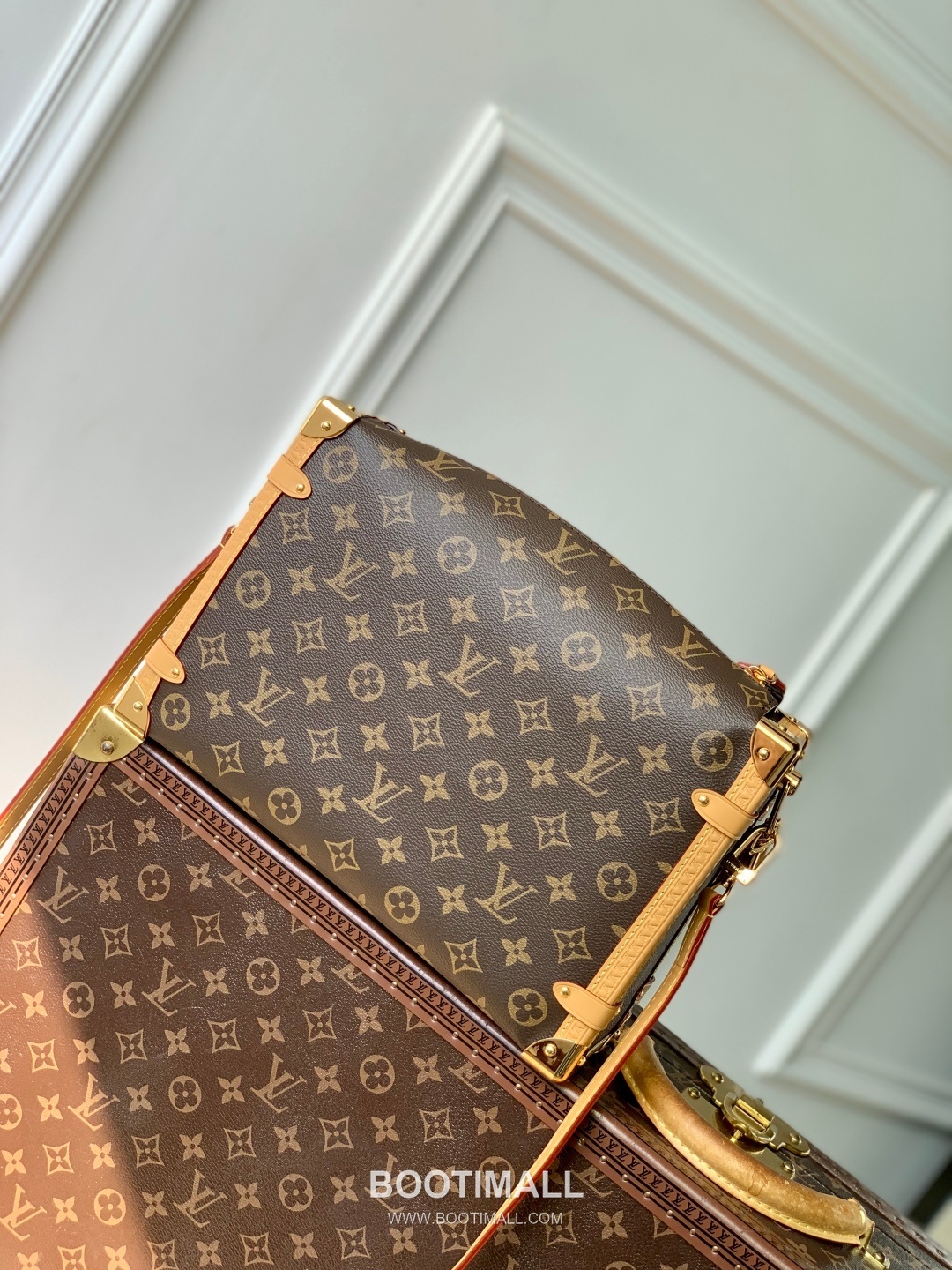 루이비통 사이드 트렁크 라지 모노그램 캔버스 레더 트리밍 체인 브라운 숄더백 Louis Vuitton Side Trunk Large Monogram Canvas Leather Trim Chain Brown Shoulder Bag M14513 30cm 3