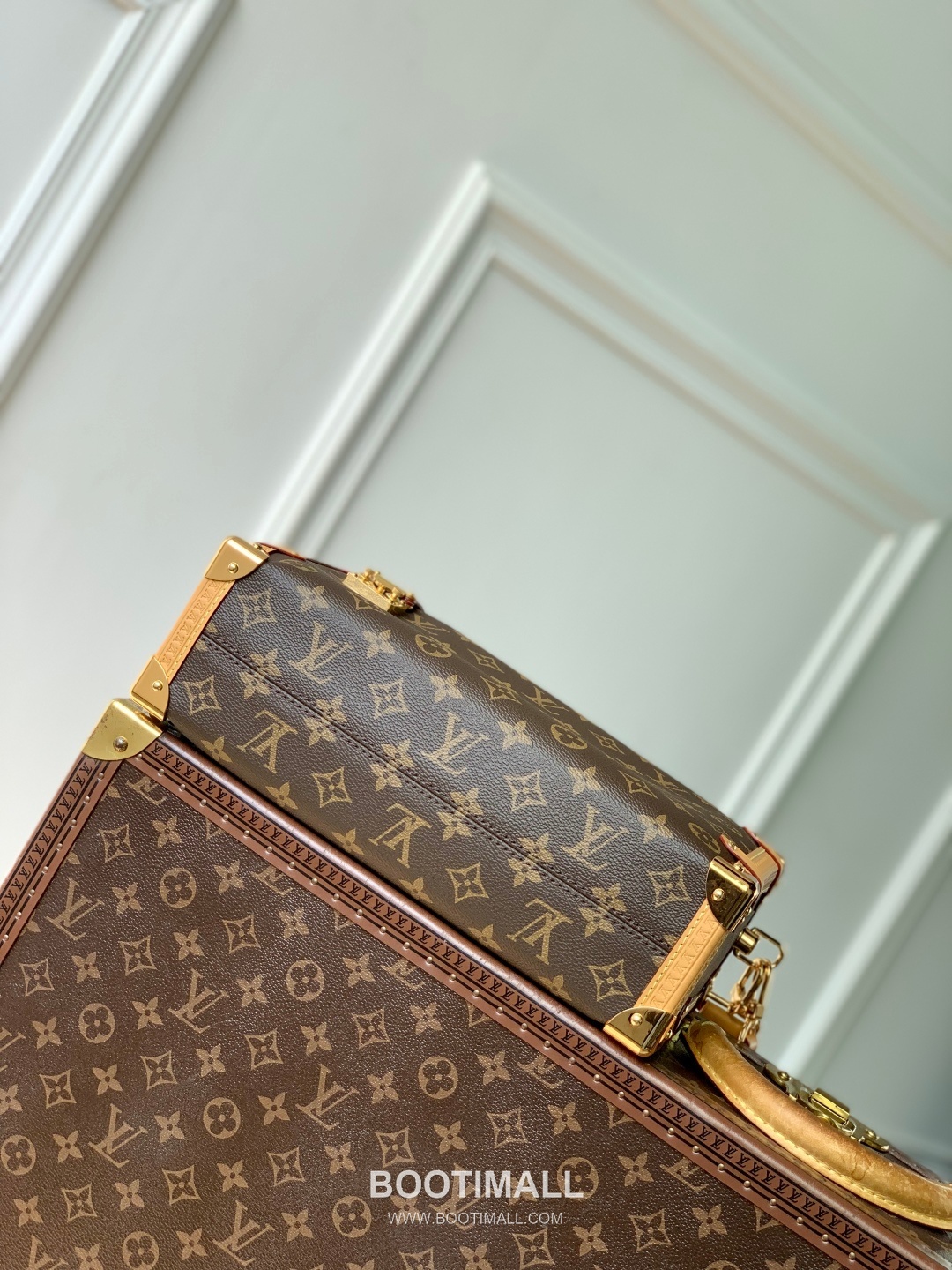루이비통 사이드 트렁크 라지 모노그램 캔버스 레더 트리밍 체인 브라운 숄더백 Louis Vuitton Side Trunk Large Monogram Canvas Leather Trim Chain Brown Shoulder Bag M14513 30cm 4